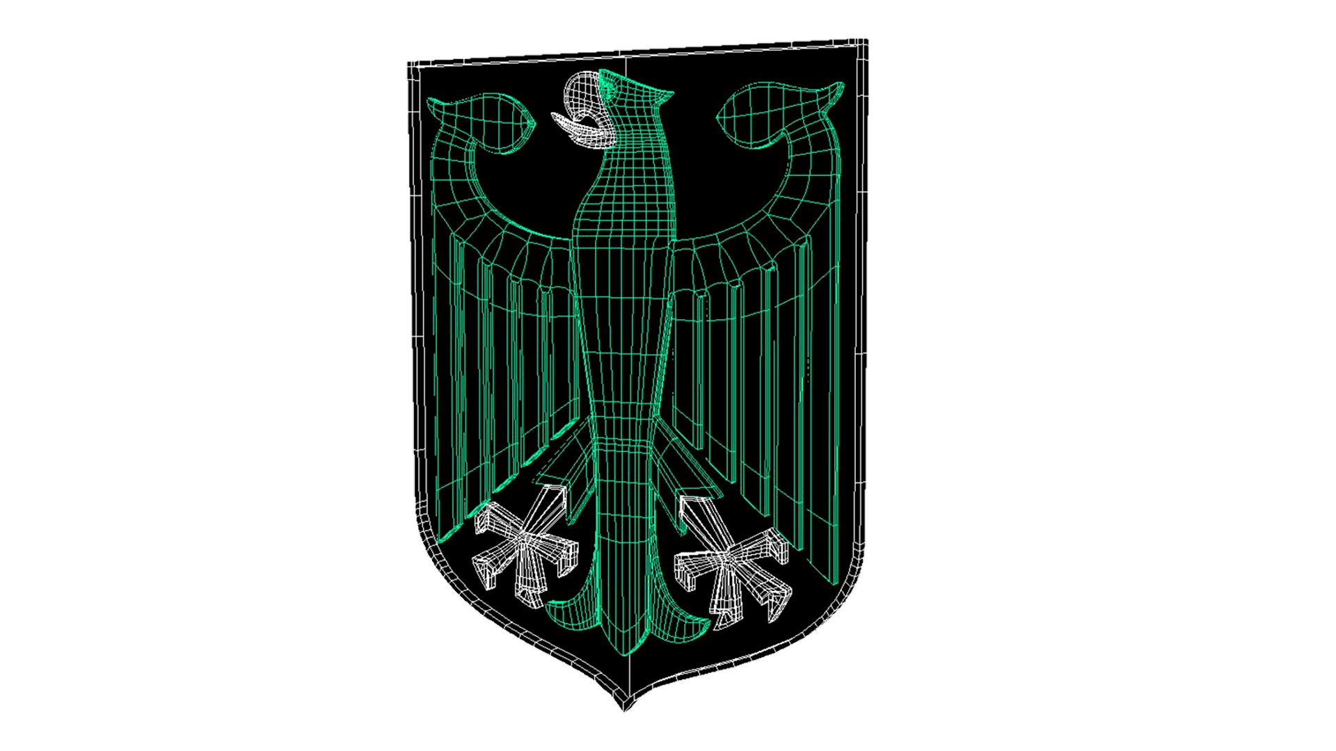 Coat of arms of Germany Low-poly 3D model_6