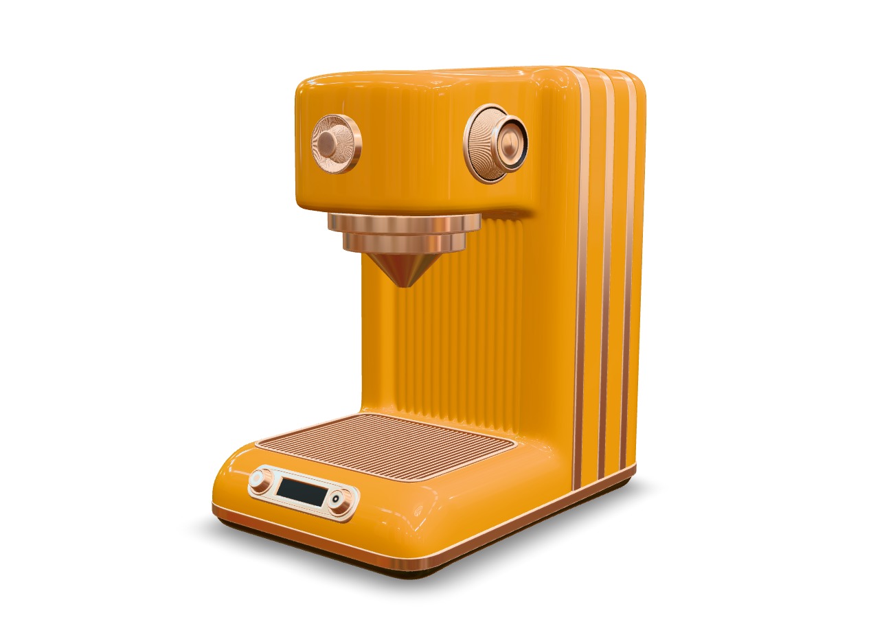 Coffe machine Low-poly 3D model_6
