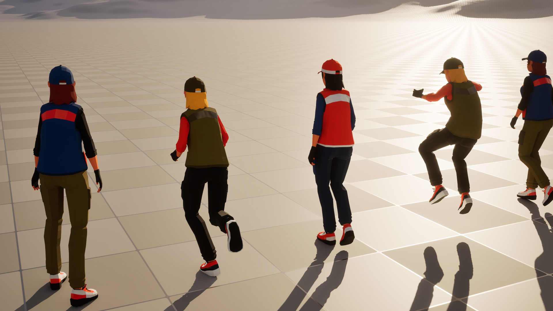 Girl in vest low-poly stylized Low-poly 3D model_5