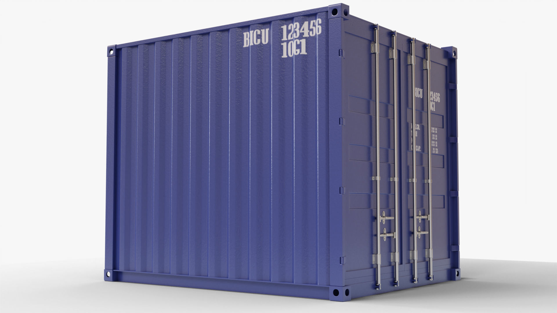 10Ft Cargo Container - Blue 3D Model Collection_18