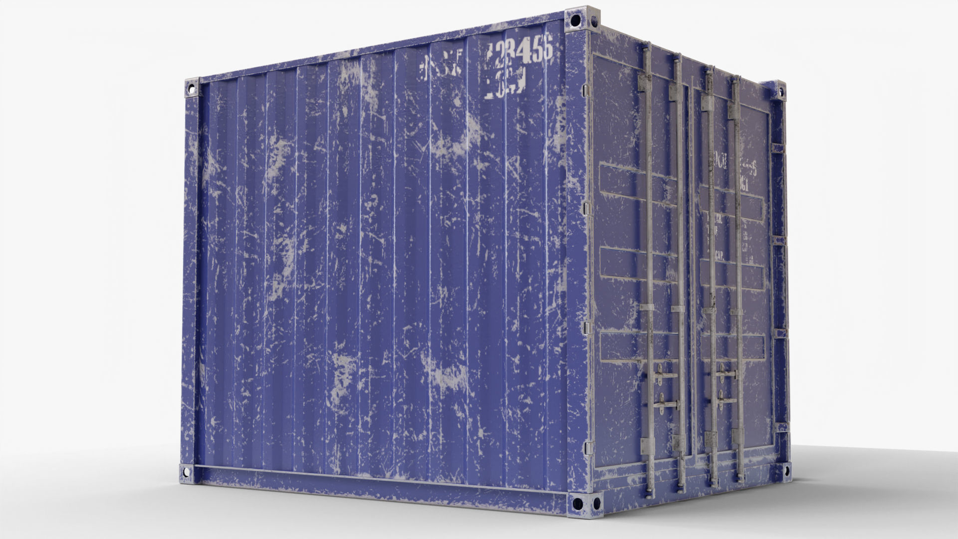 10Ft Cargo Container - Blue 3D Model Collection_19