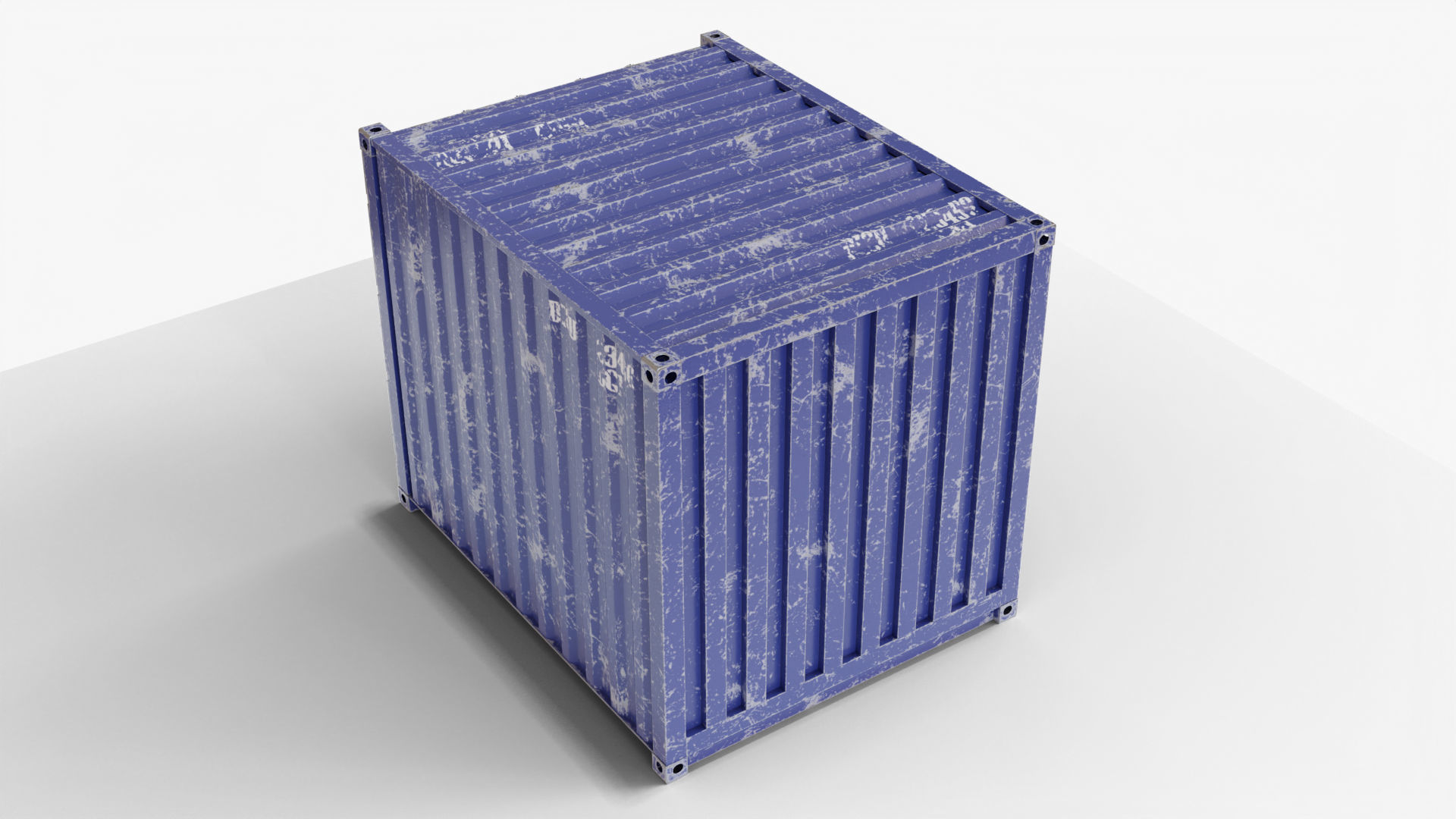 10Ft Cargo Container - Blue 3D Model Collection_16