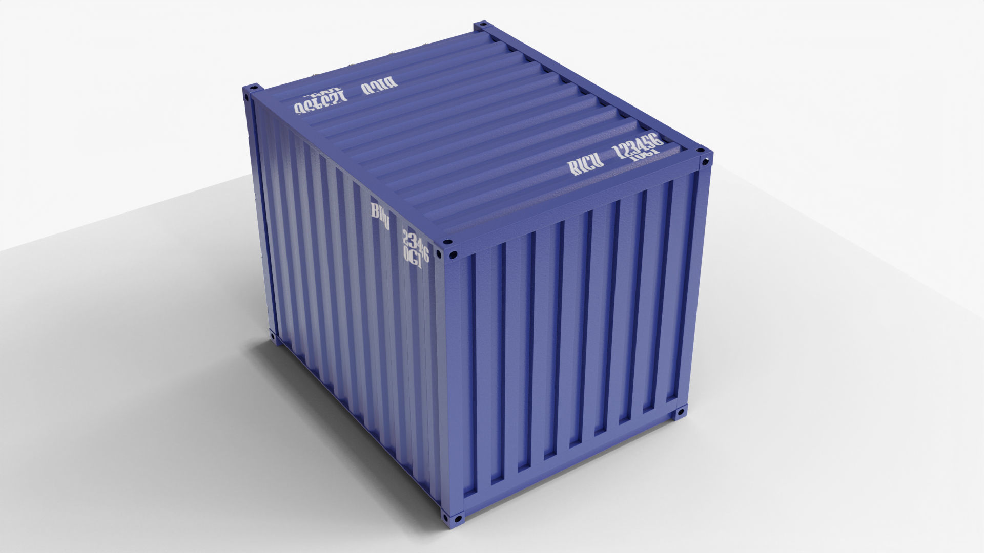10Ft Cargo Container - Blue 3D Model Collection_15