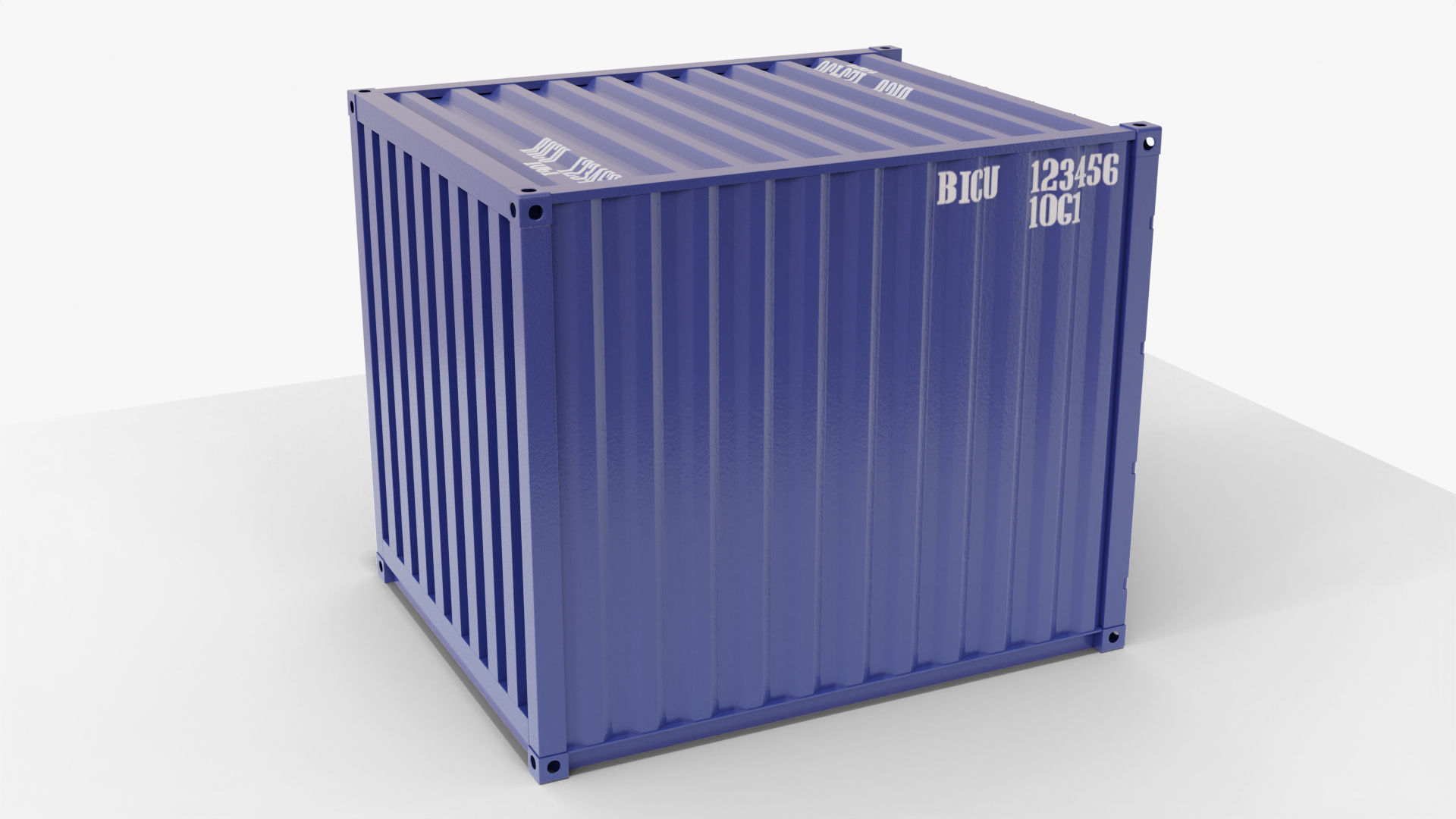 10Ft Cargo Container - Blue 3D Model Collection_12