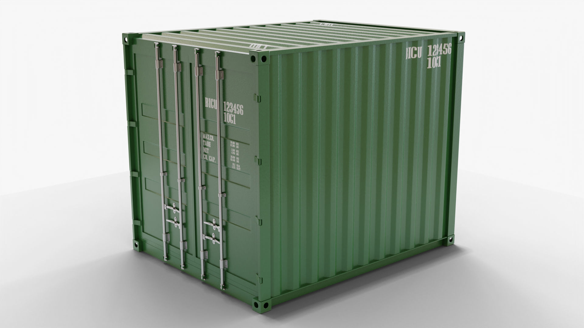 10Ft Cargo Container - Green 3D Model Collection_6