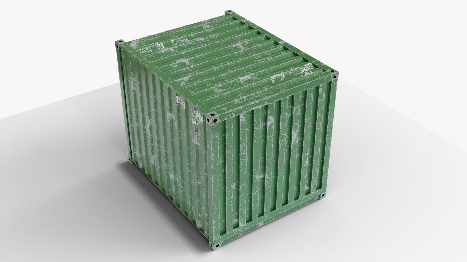 10Ft Cargo Container - Green 3D Model Collection_16