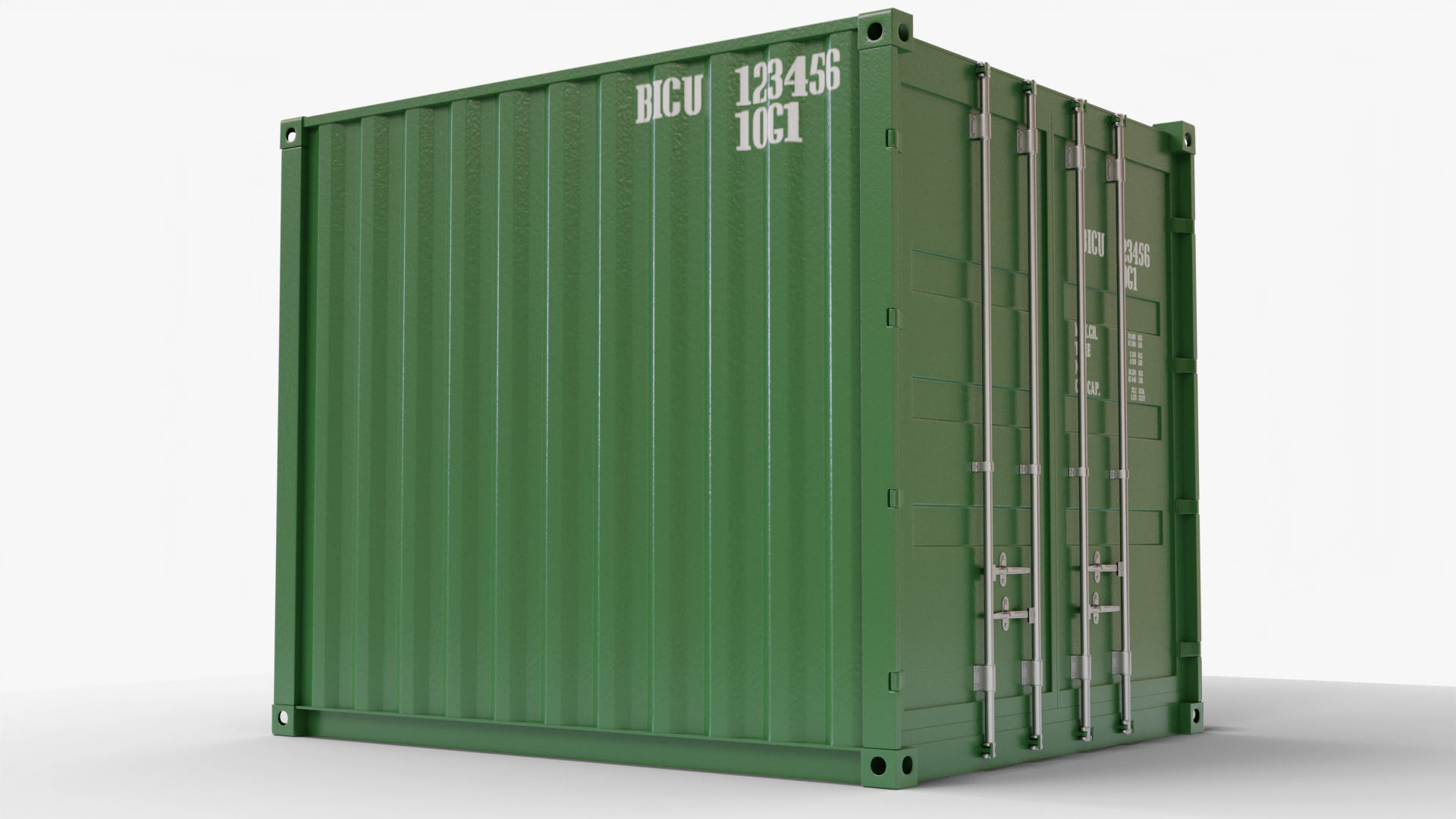 10Ft Cargo Container - Green 3D Model Collection_18