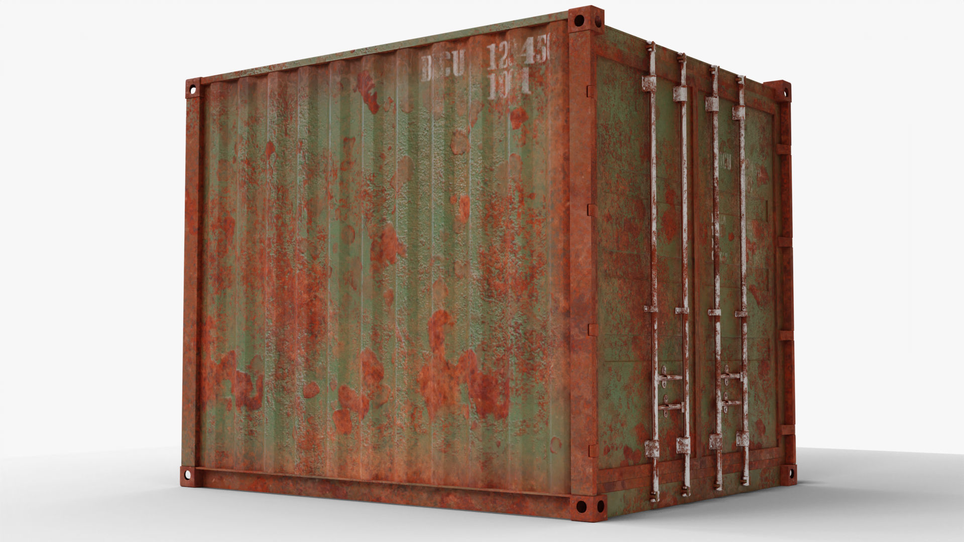 10Ft Cargo Container - Green 3D Model Collection_20