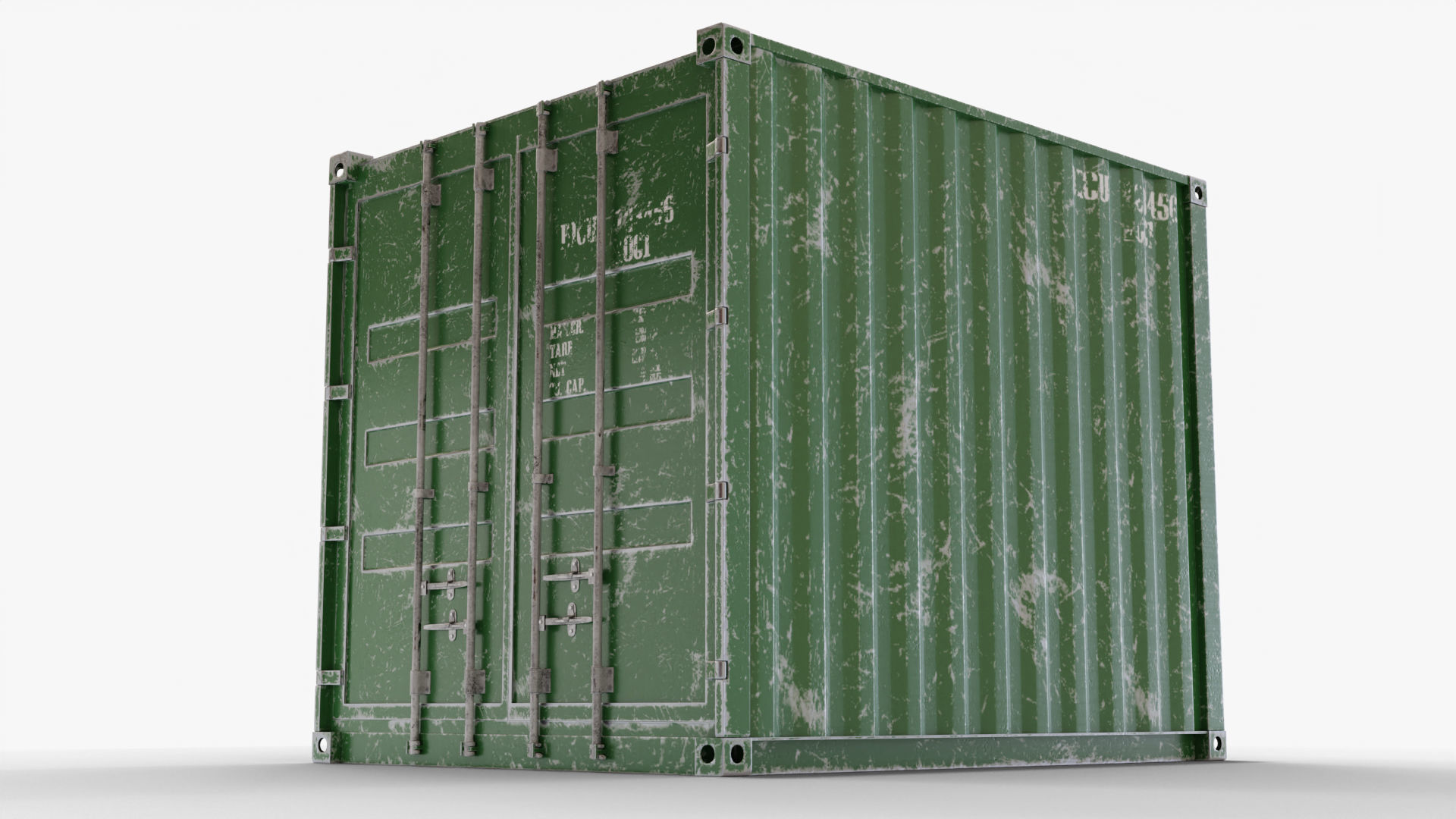 10Ft Cargo Container - Green 3D Model Collection_10