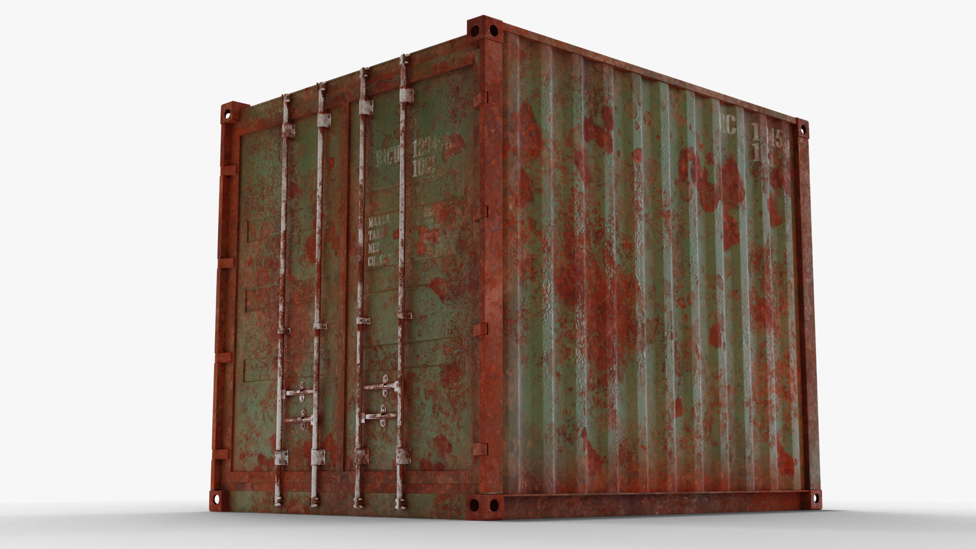 10Ft Cargo Container - Green 3D Model Collection_11