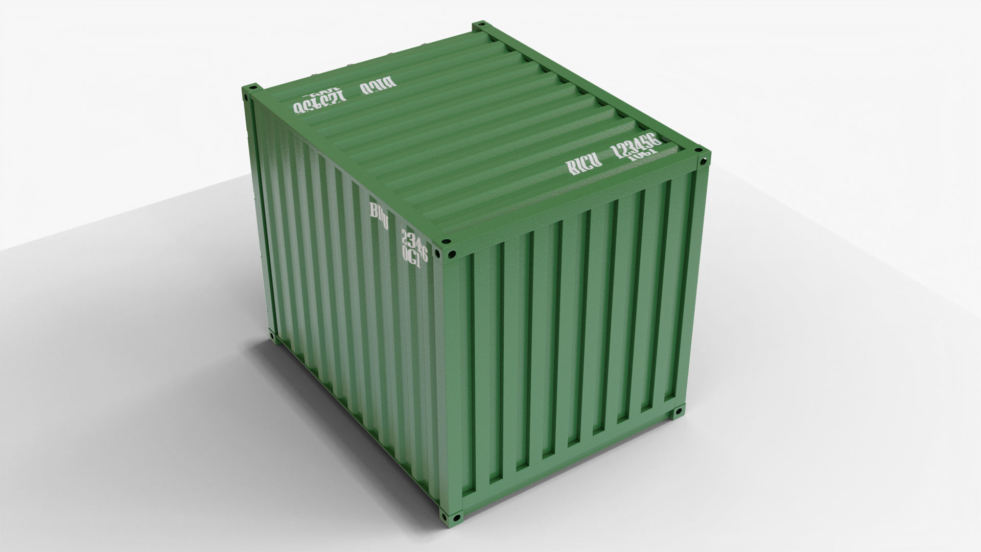 10Ft Cargo Container - Green 3D Model Collection_15