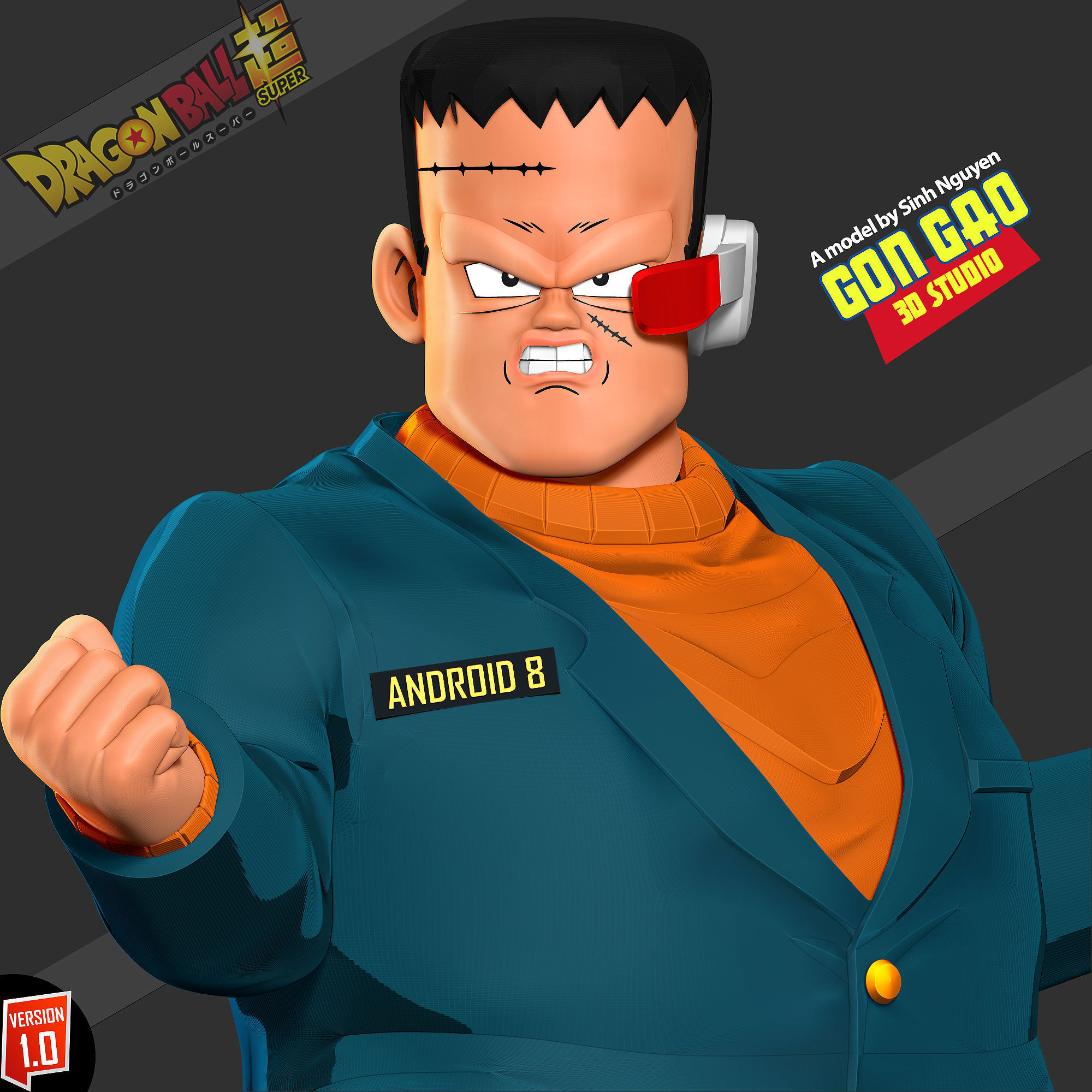 Android 8 - Dragon Ball Fanart 3D print model_5