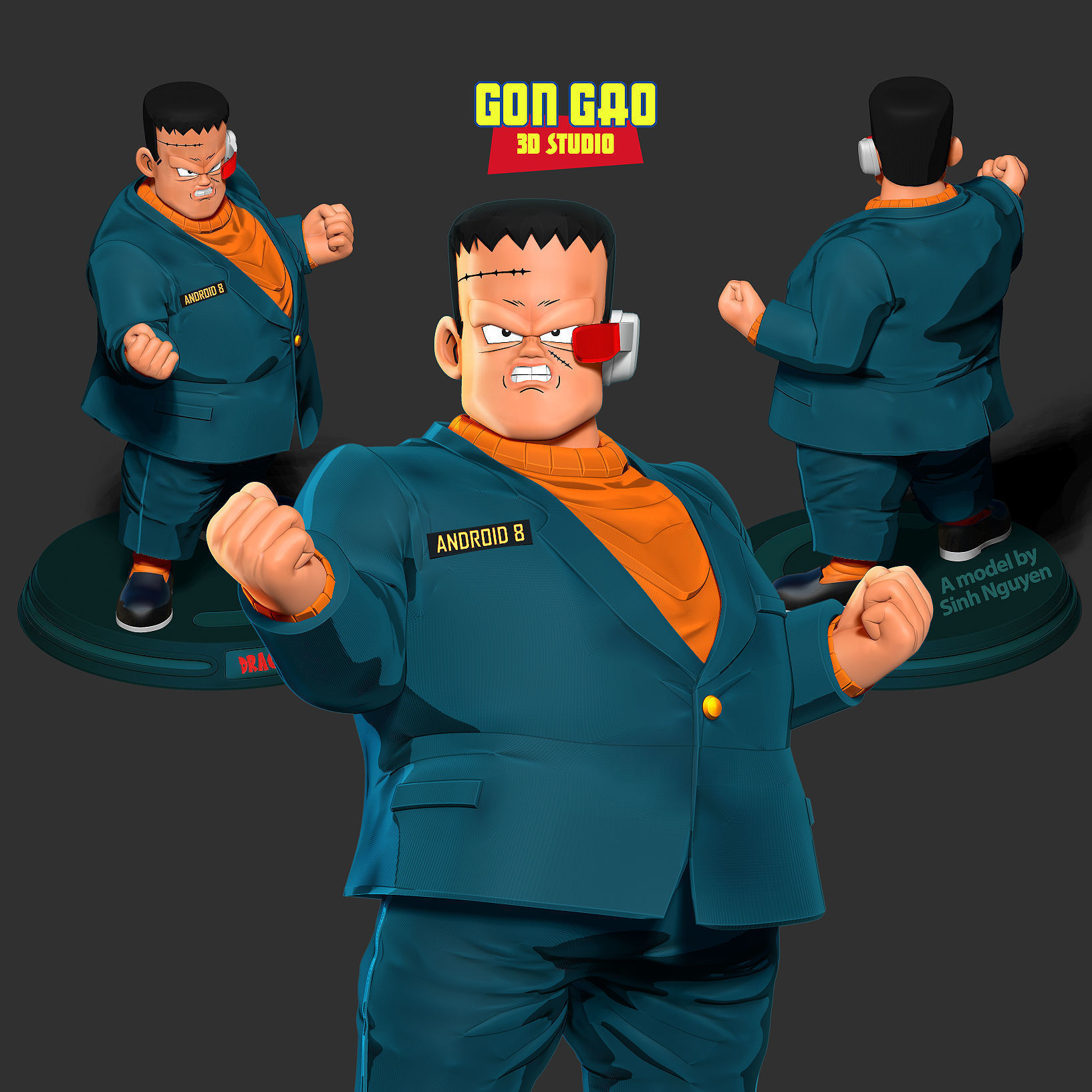 Android 8 - Dragon Ball Fanart 3D print model_1