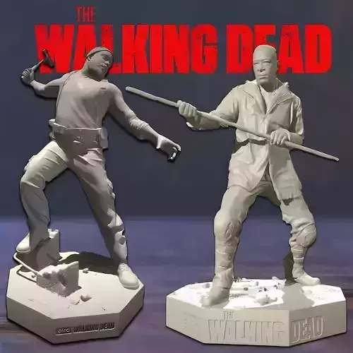 Morgan and Tyreese Walking Dead Figures 3D Print Model
