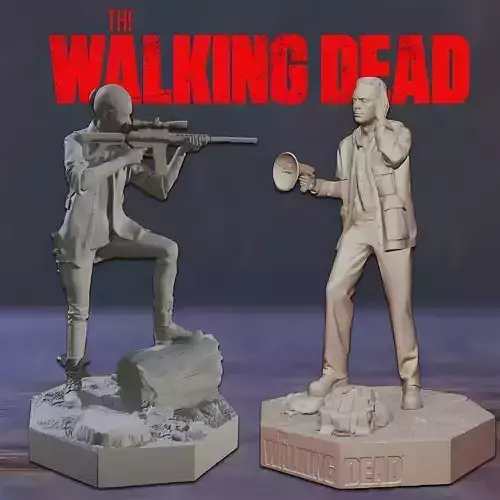 Sasha and Aaron Walking Dead Figures 3D Print Model