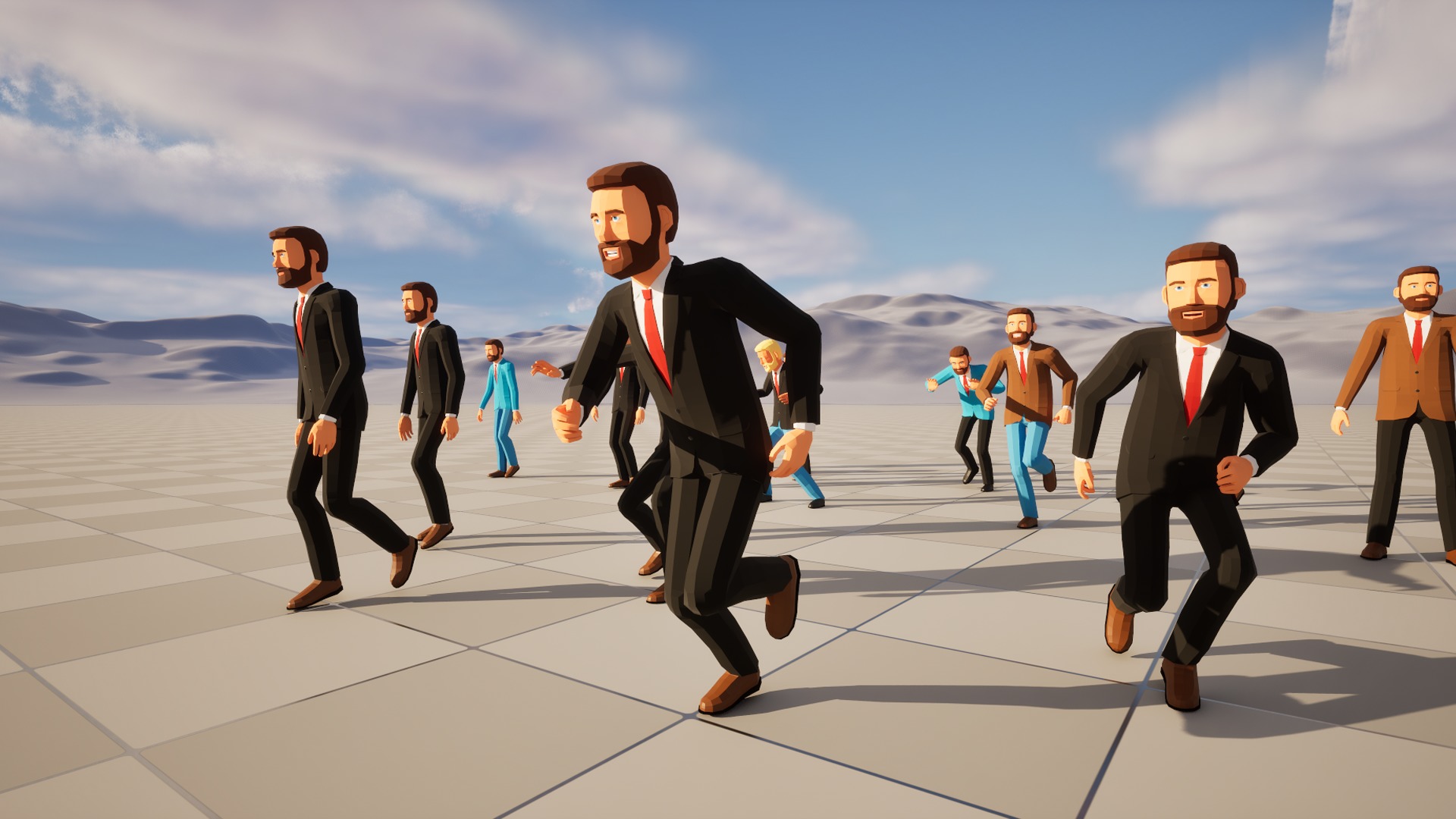 Man in suit jacket low-poly stylized Low-poly 3D model_3