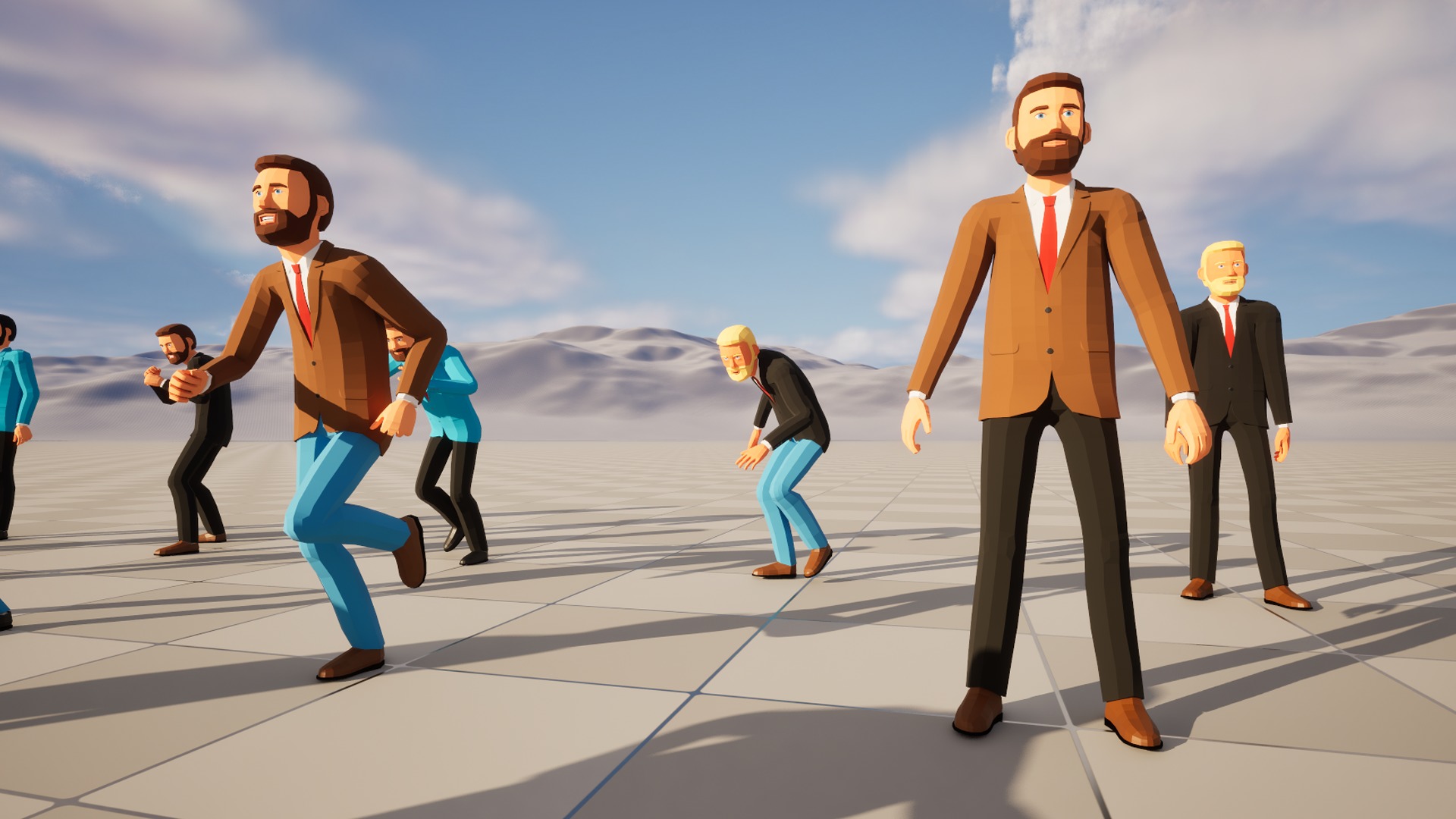 Man in suit jacket low-poly stylized Low-poly 3D model_6