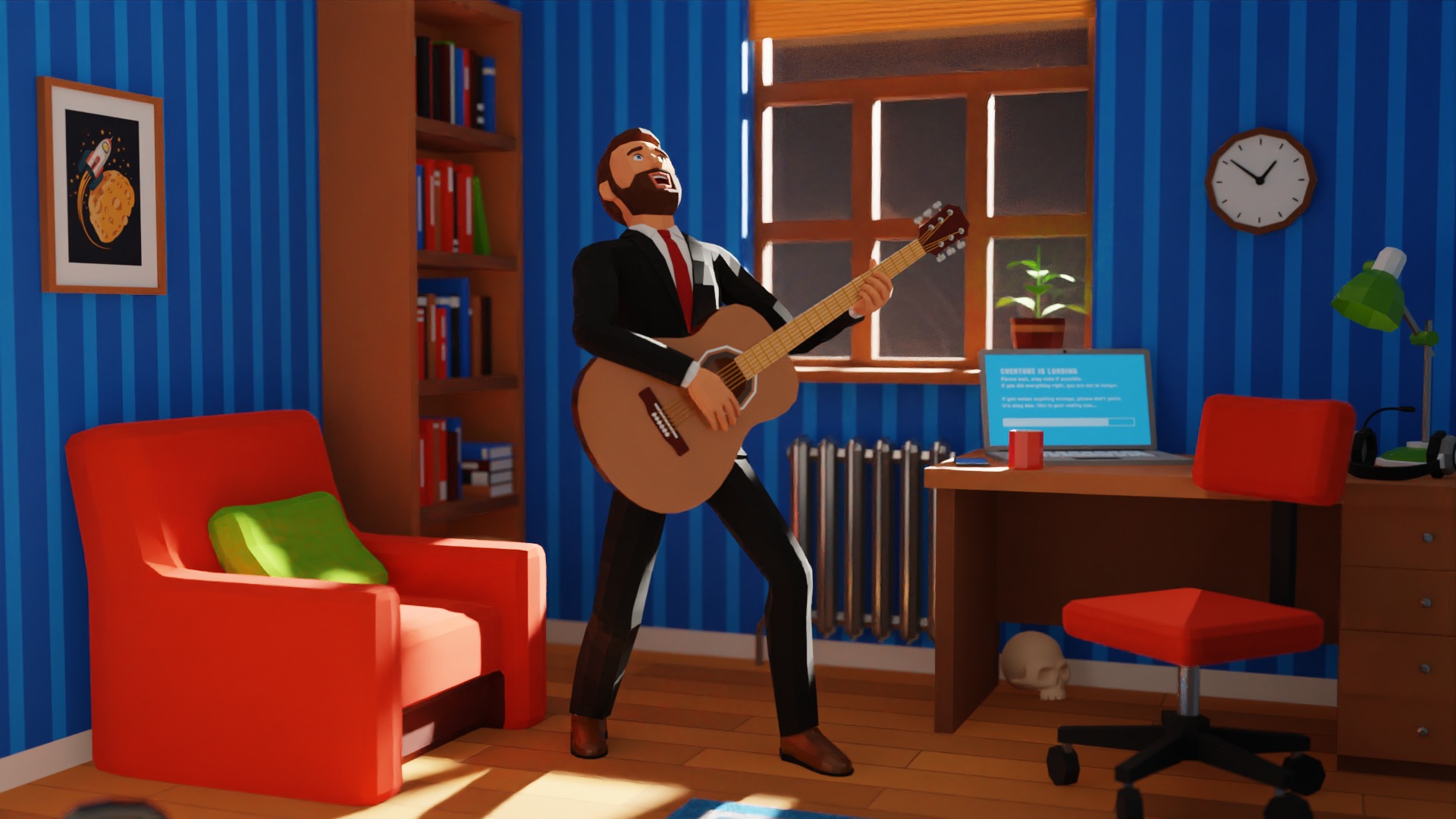 Man in suit jacket low-poly stylized Low-poly 3D model_8