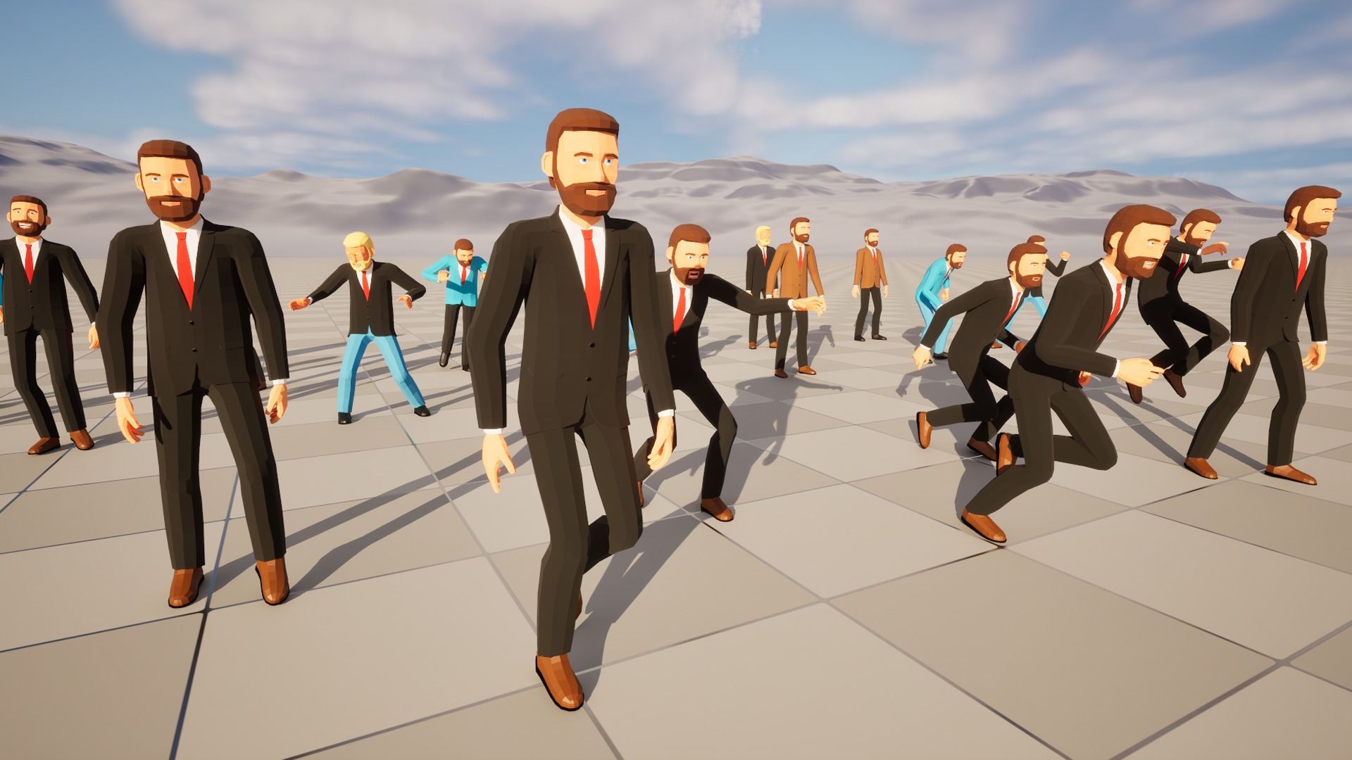 Man in suit jacket low-poly stylized Low-poly 3D model_2