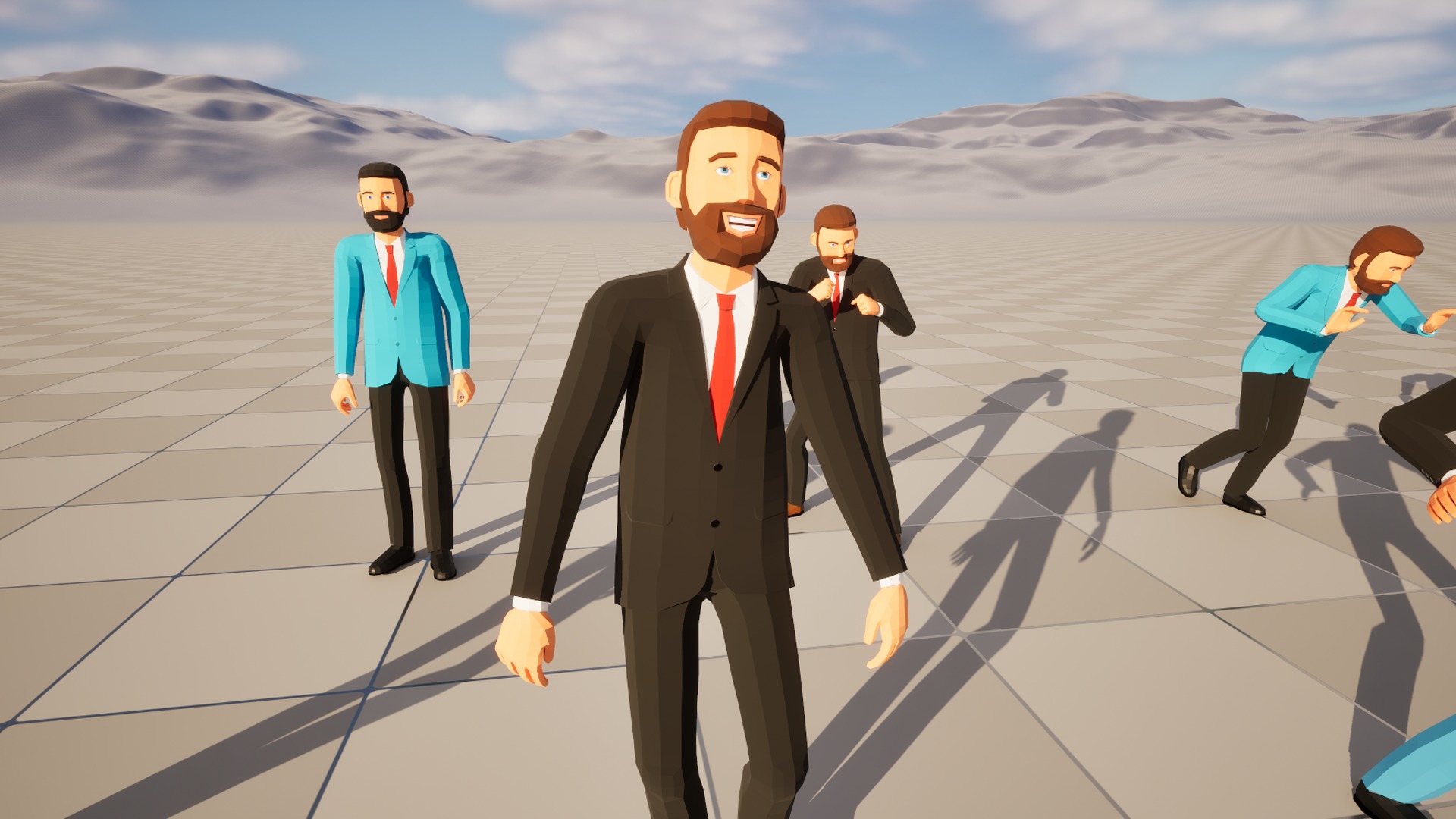 Man in suit jacket low-poly stylized Low-poly 3D model_4