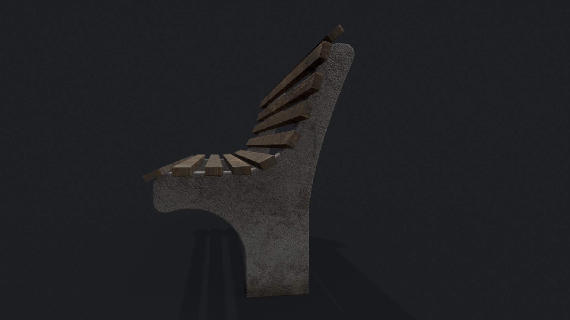 Street Bench v4 Low Poly Street Asset Low-poly 3D model_2