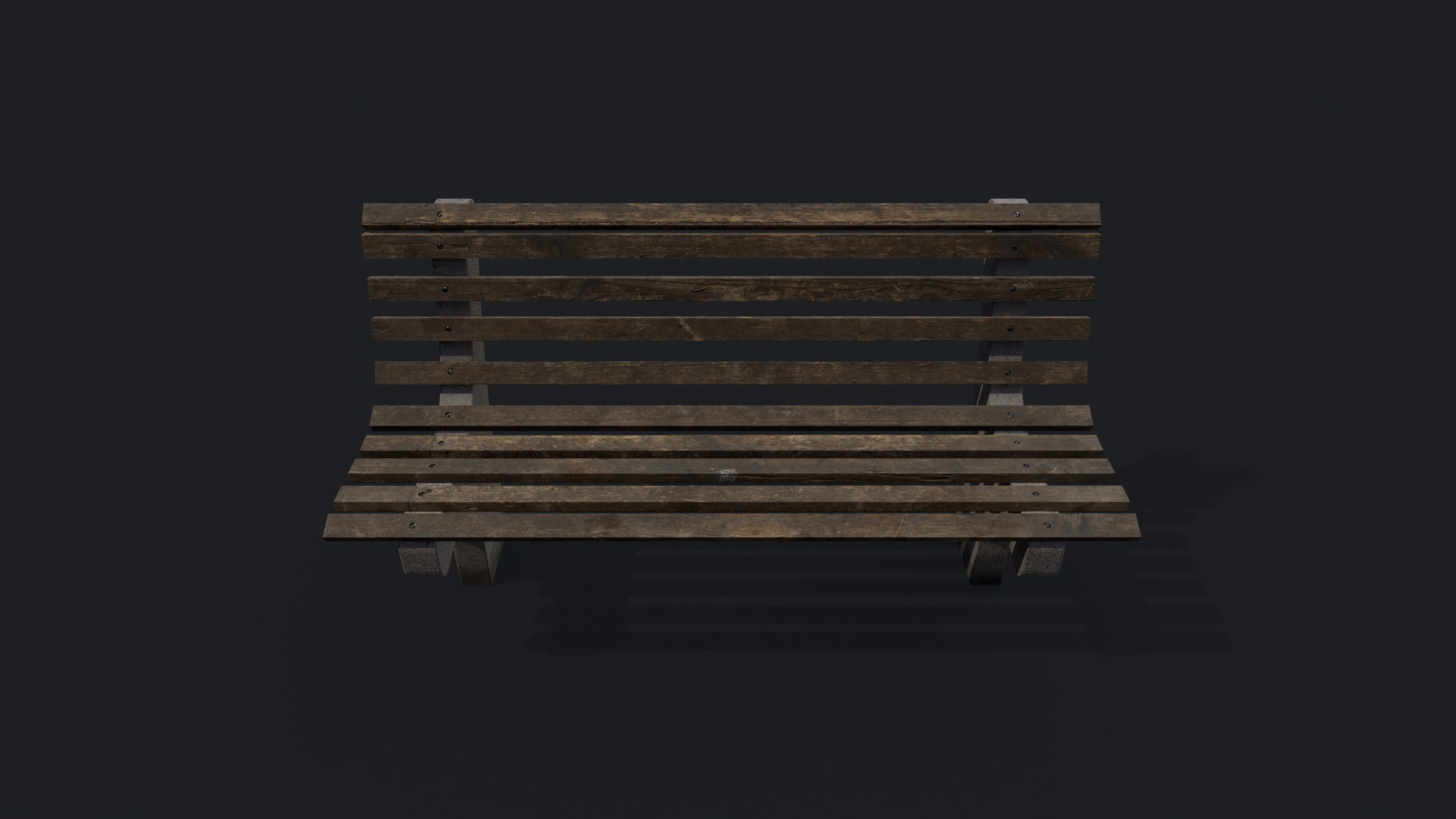 Street Bench v4 Low Poly Street Asset Low-poly 3D model_4