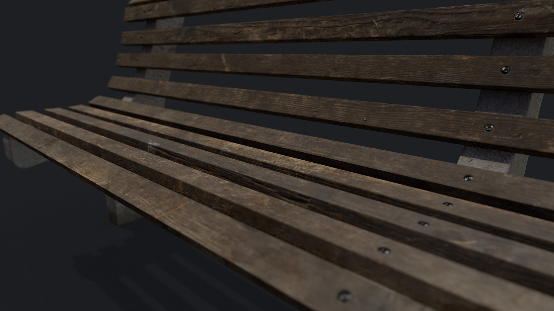 Street Bench v4 Low Poly Street Asset Low-poly 3D model_6