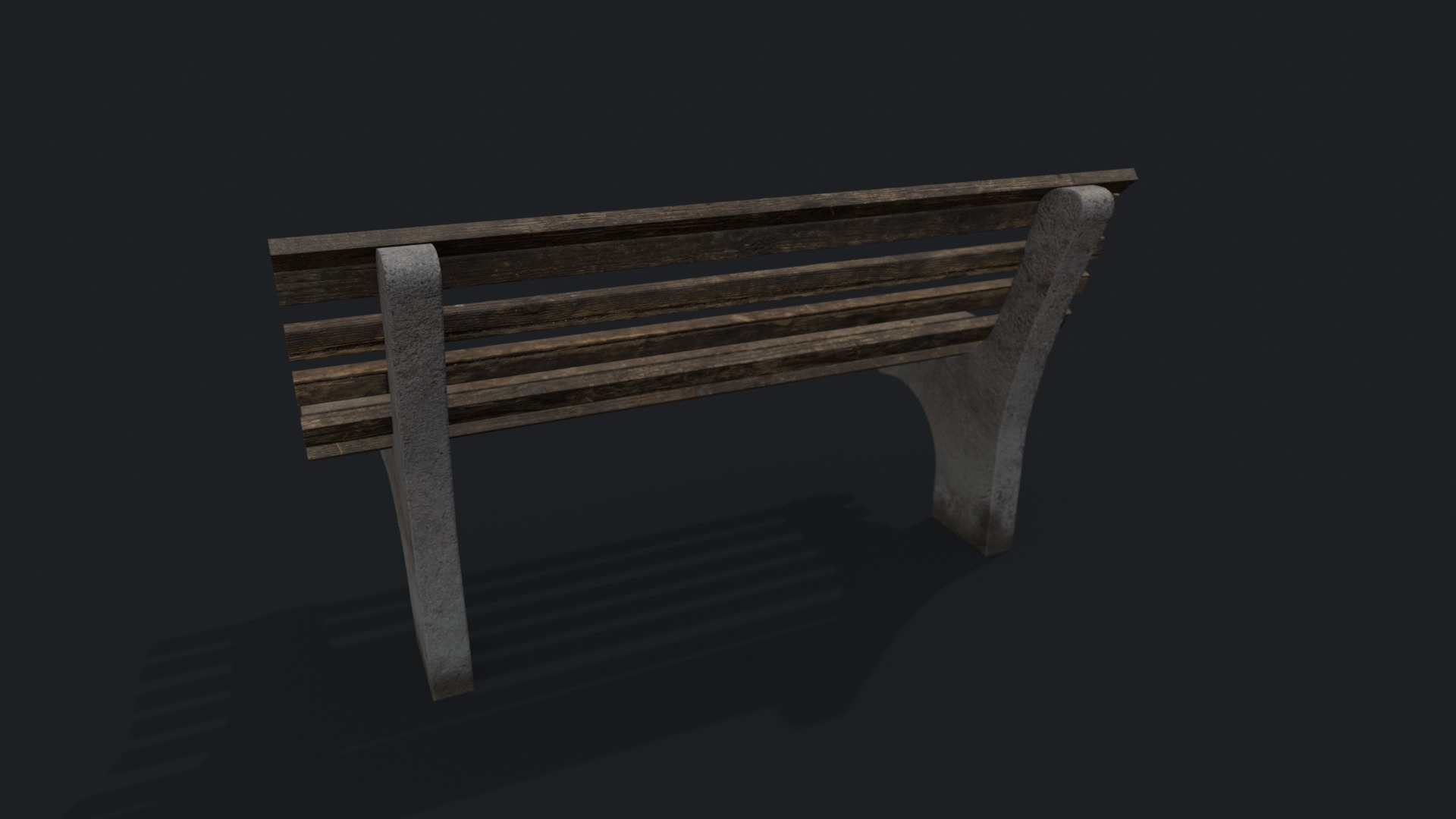Street Bench v4 Low Poly Street Asset Low-poly 3D model_3