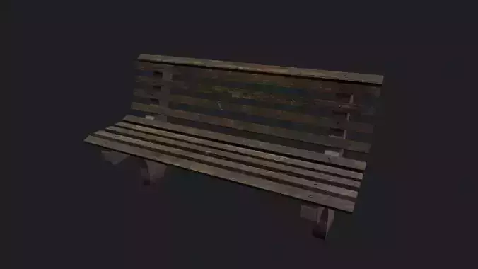 Street Bench v4 Low Poly Street Asset Low-poly 3D model