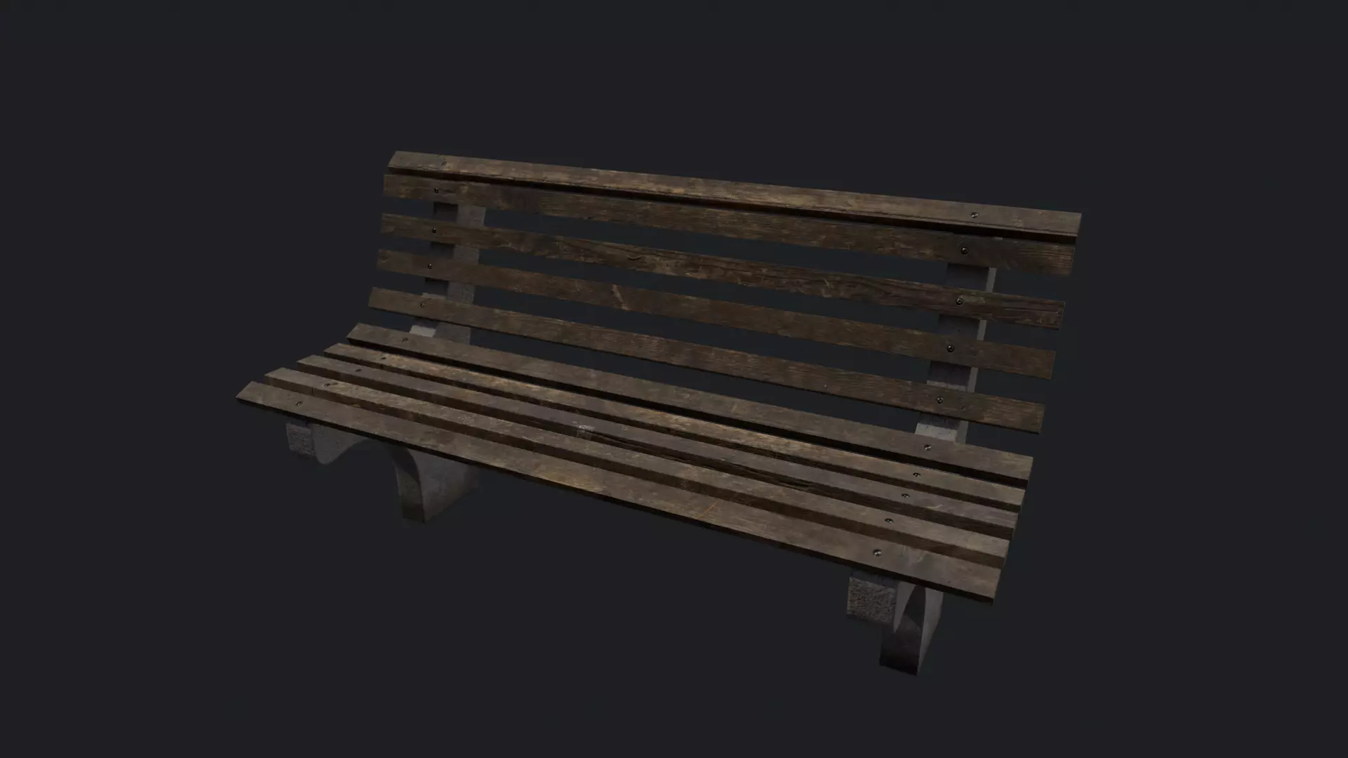 Street Bench v4 Low Poly Street Asset Low-poly 3D model_0
