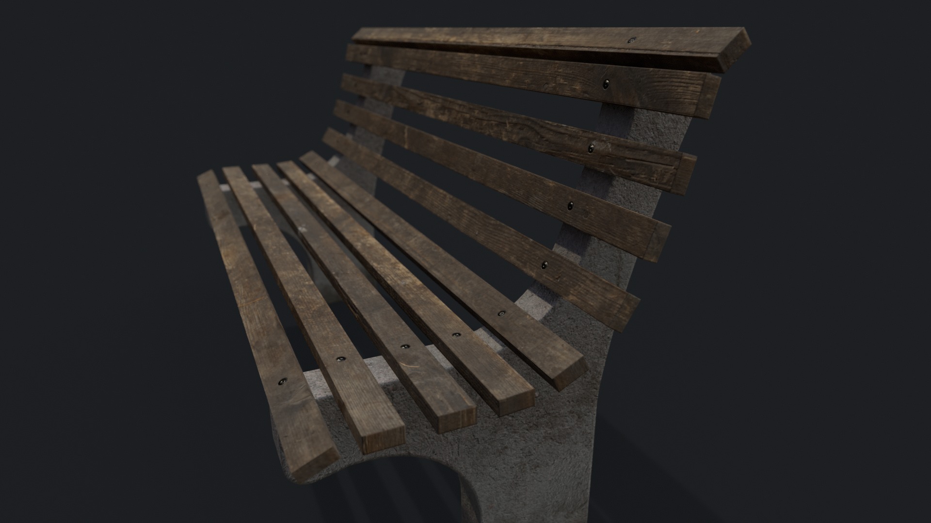 Street Bench v4 Low Poly Street Asset Low-poly 3D model_5