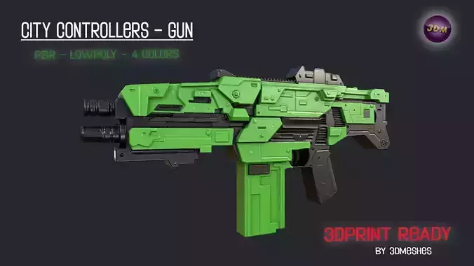  City Controllers - Standard Gun - PBR lowpoly 3dprint Ready