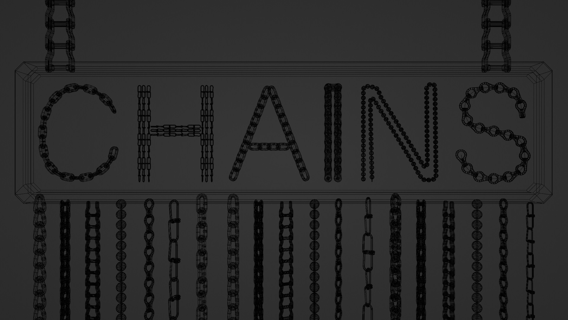 Chain Links - a set of seven different chains links Low-poly 3D model_48