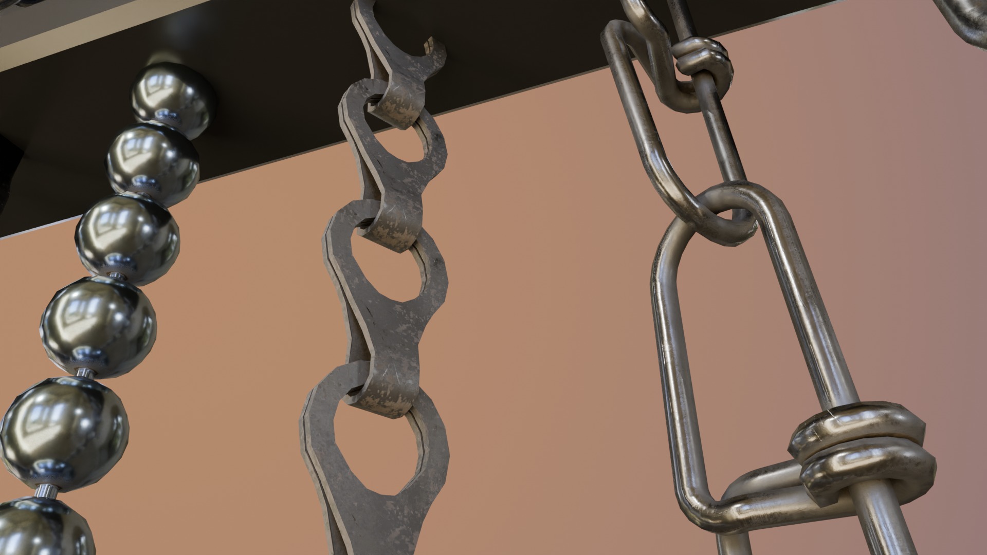 Chain Links - a set of seven different chains links Low-poly 3D model_15