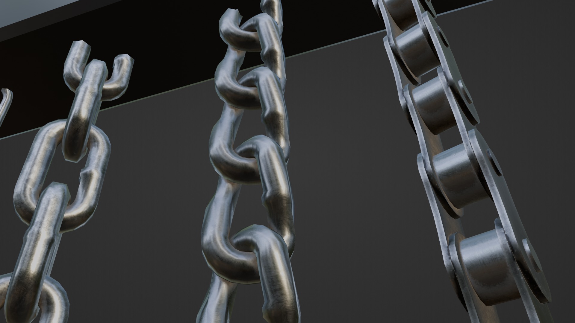 Chain Links - a set of seven different chains links Low-poly 3D model_28