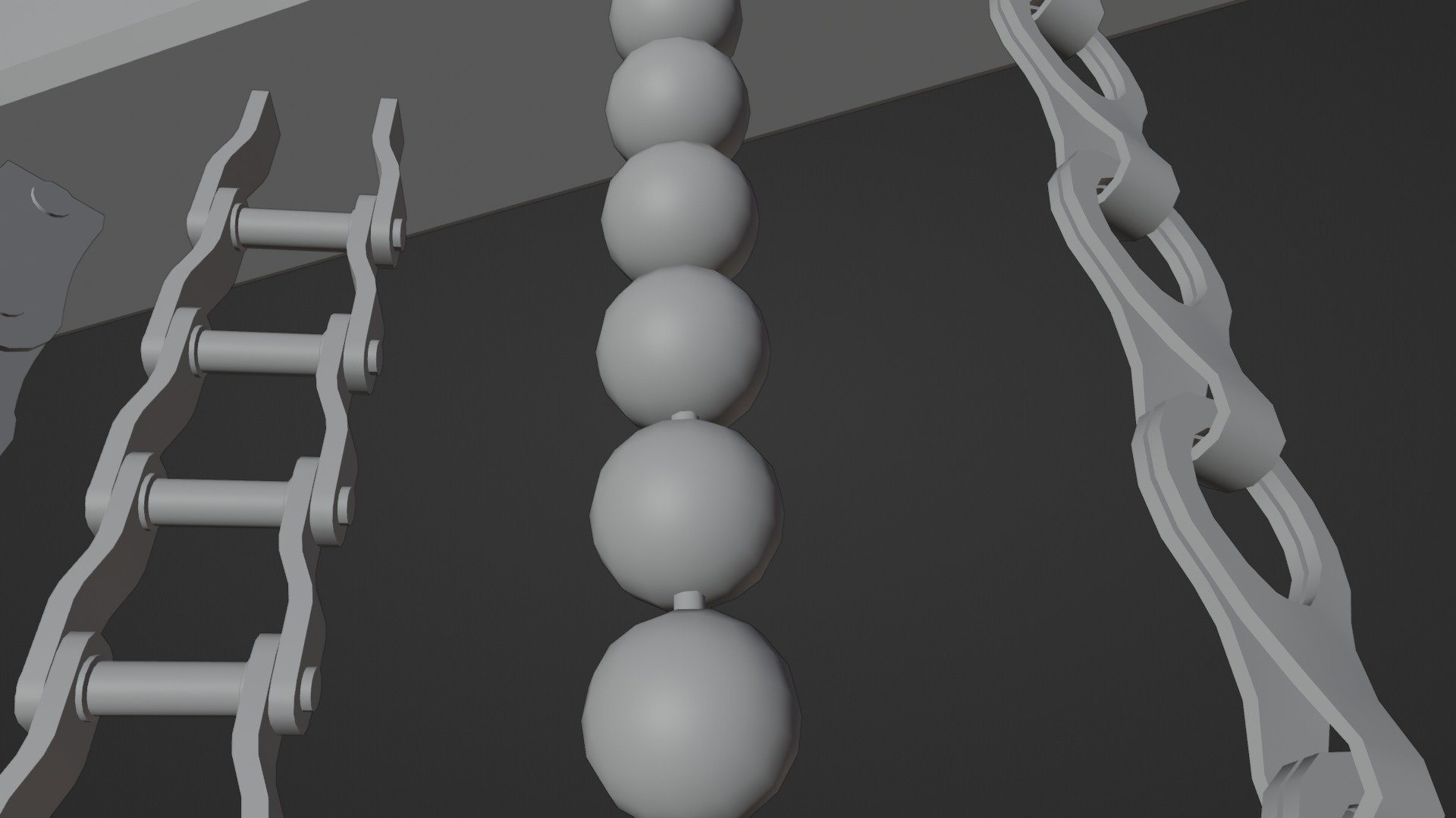 Chain Links - a set of seven different chains links Low-poly 3D model_45