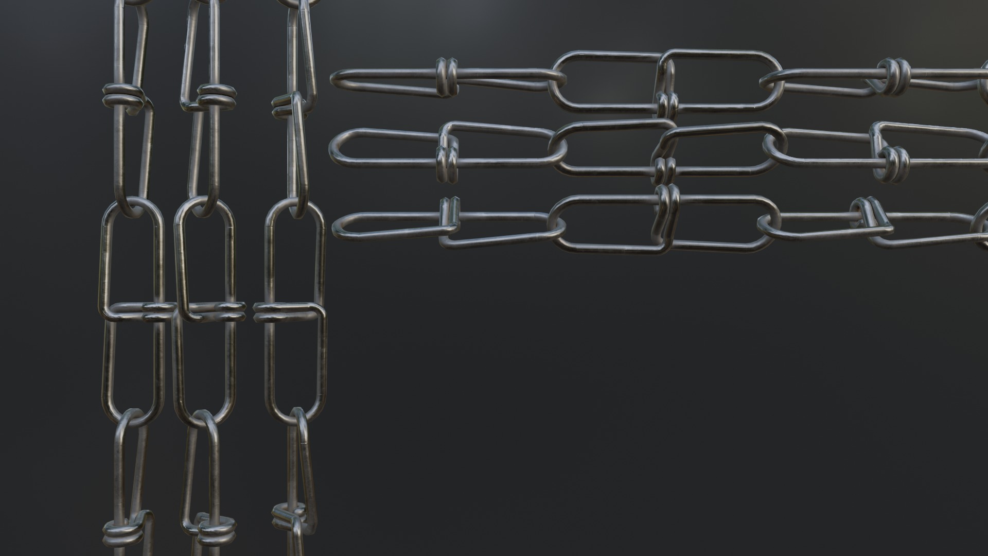 Chain Links - a set of seven different chains links Low-poly 3D model_20