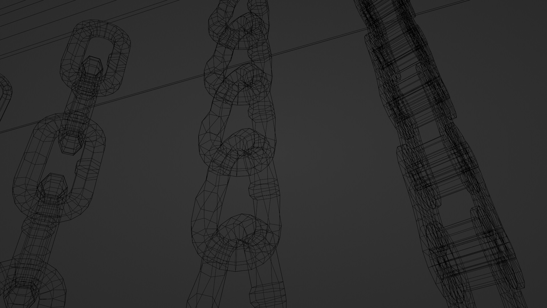 Chain Links - a set of seven different chains links Low-poly 3D model_58