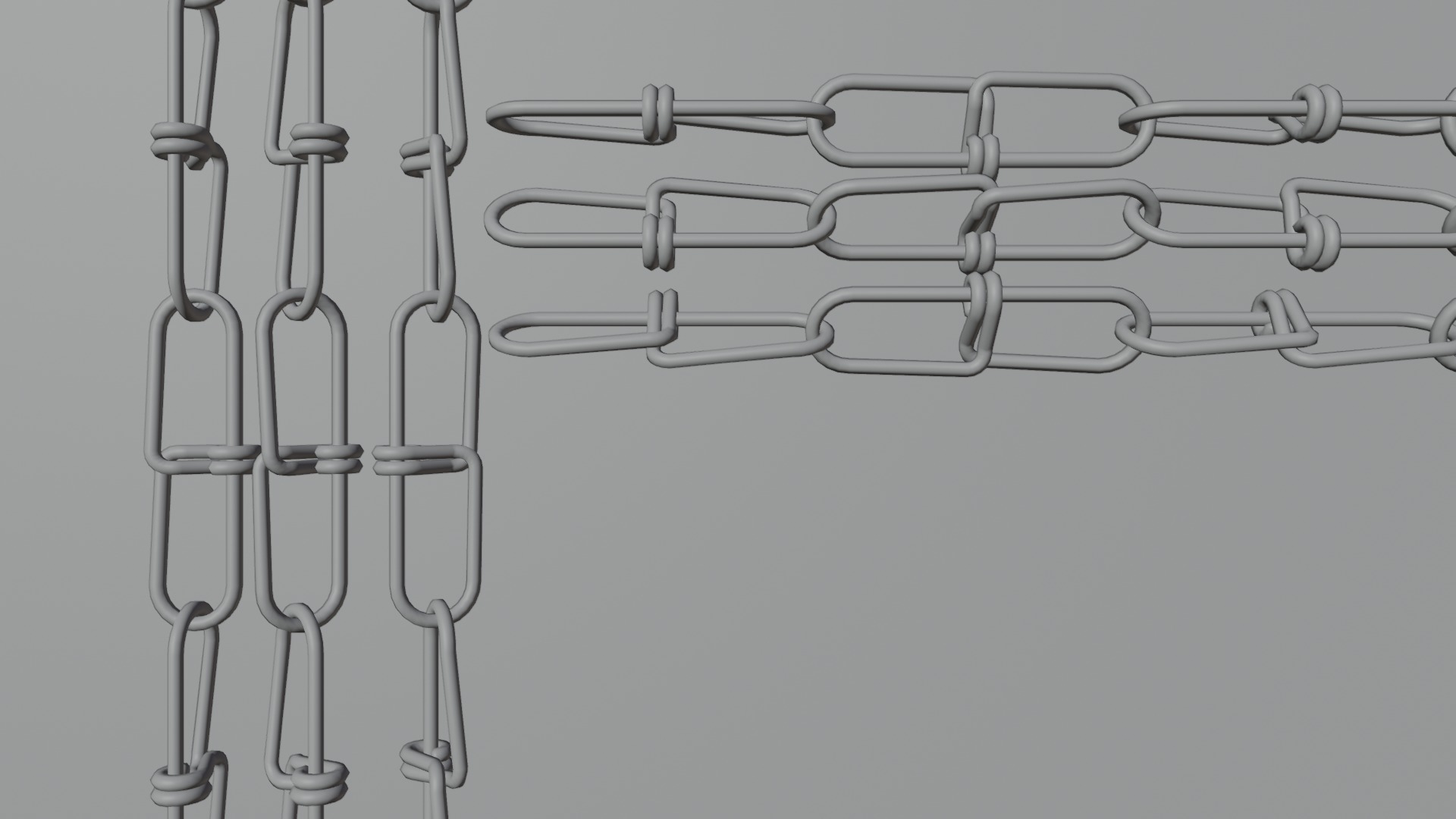 Chain Links - a set of seven different chains links Low-poly 3D model_35