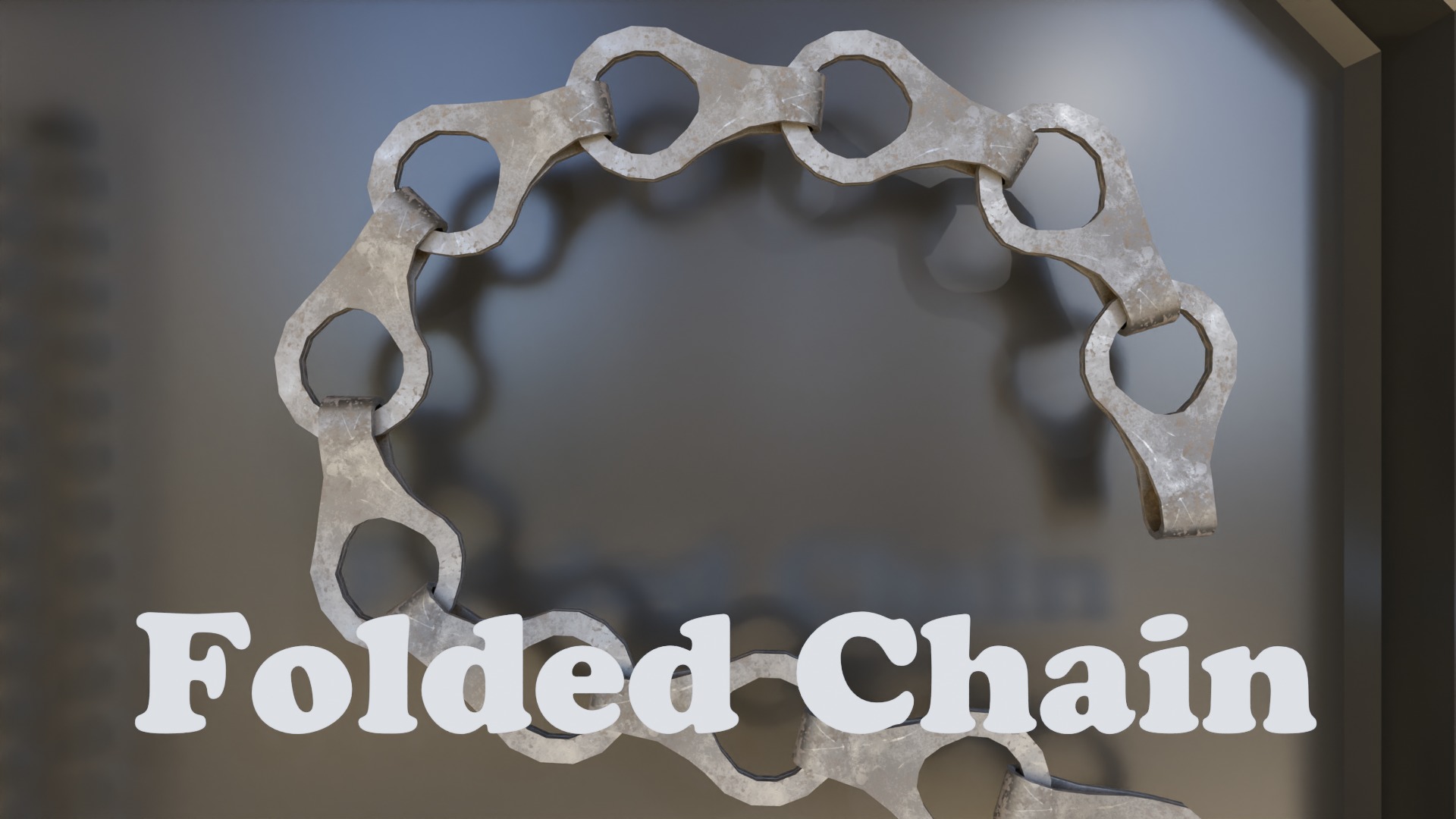 Chain Links - a set of seven different chains links Low-poly 3D model_8