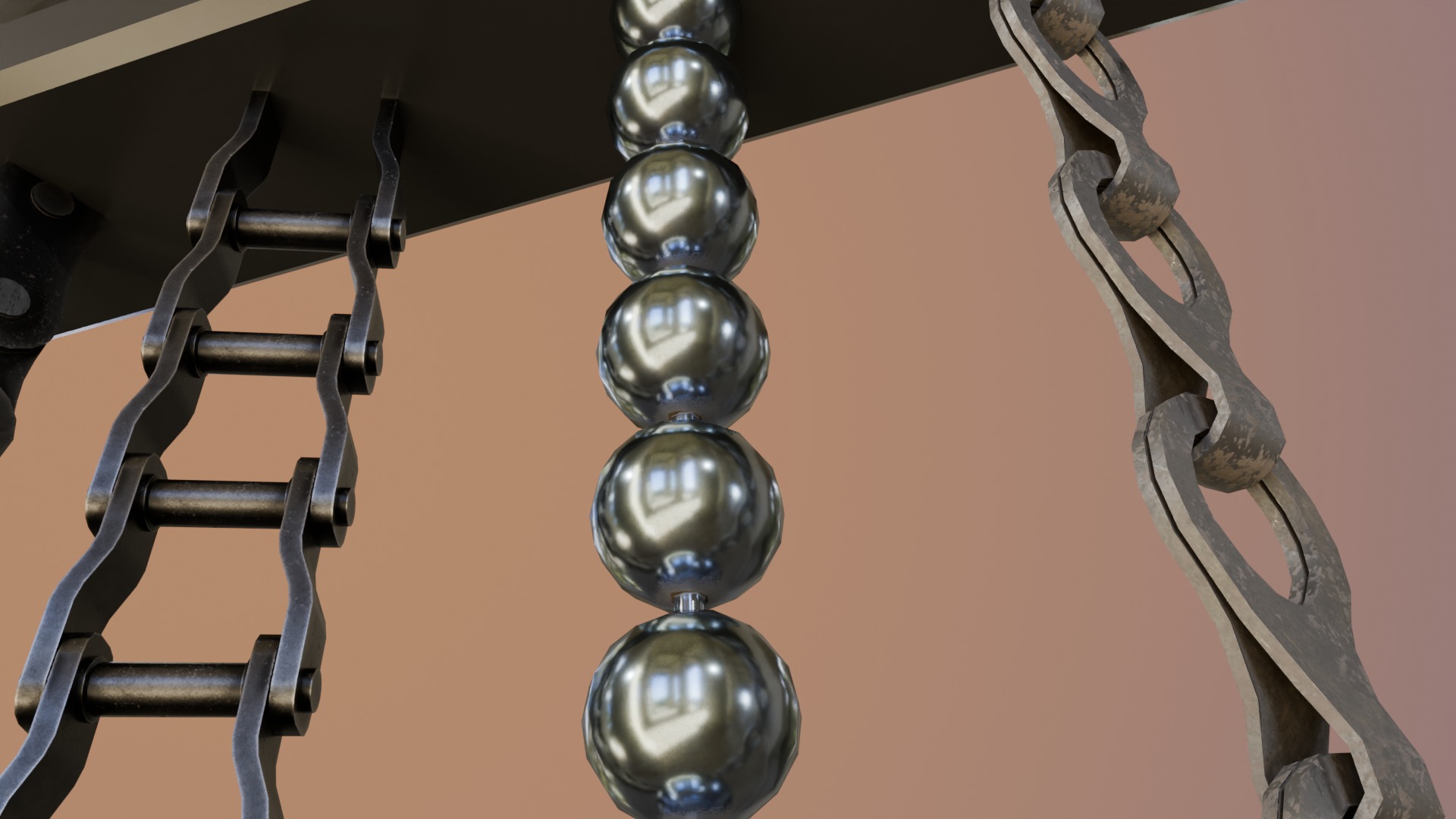 Chain Links - a set of seven different chains links Low-poly 3D model_14