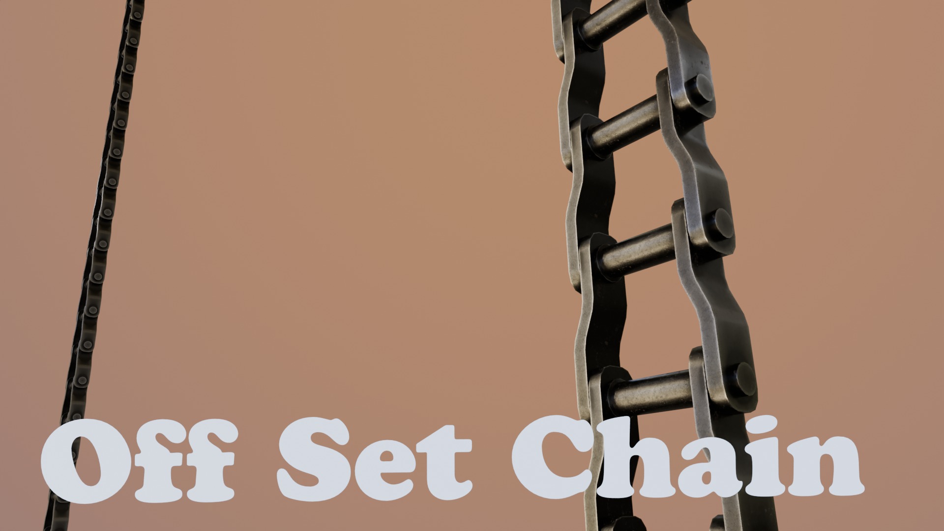 Chain Links - a set of seven different chains links Low-poly 3D model_9