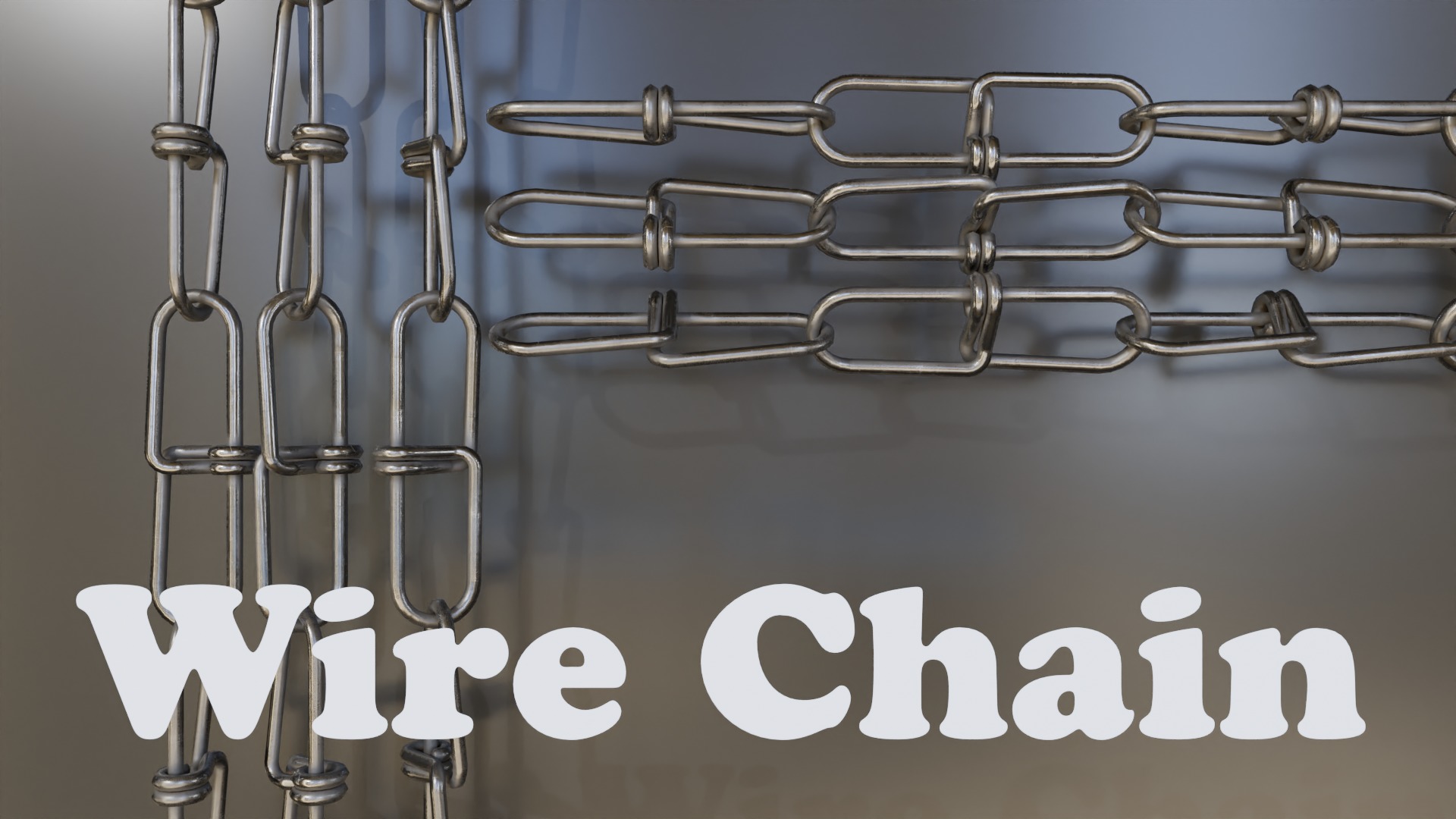 Chain Links - a set of seven different chains links Low-poly 3D model_4