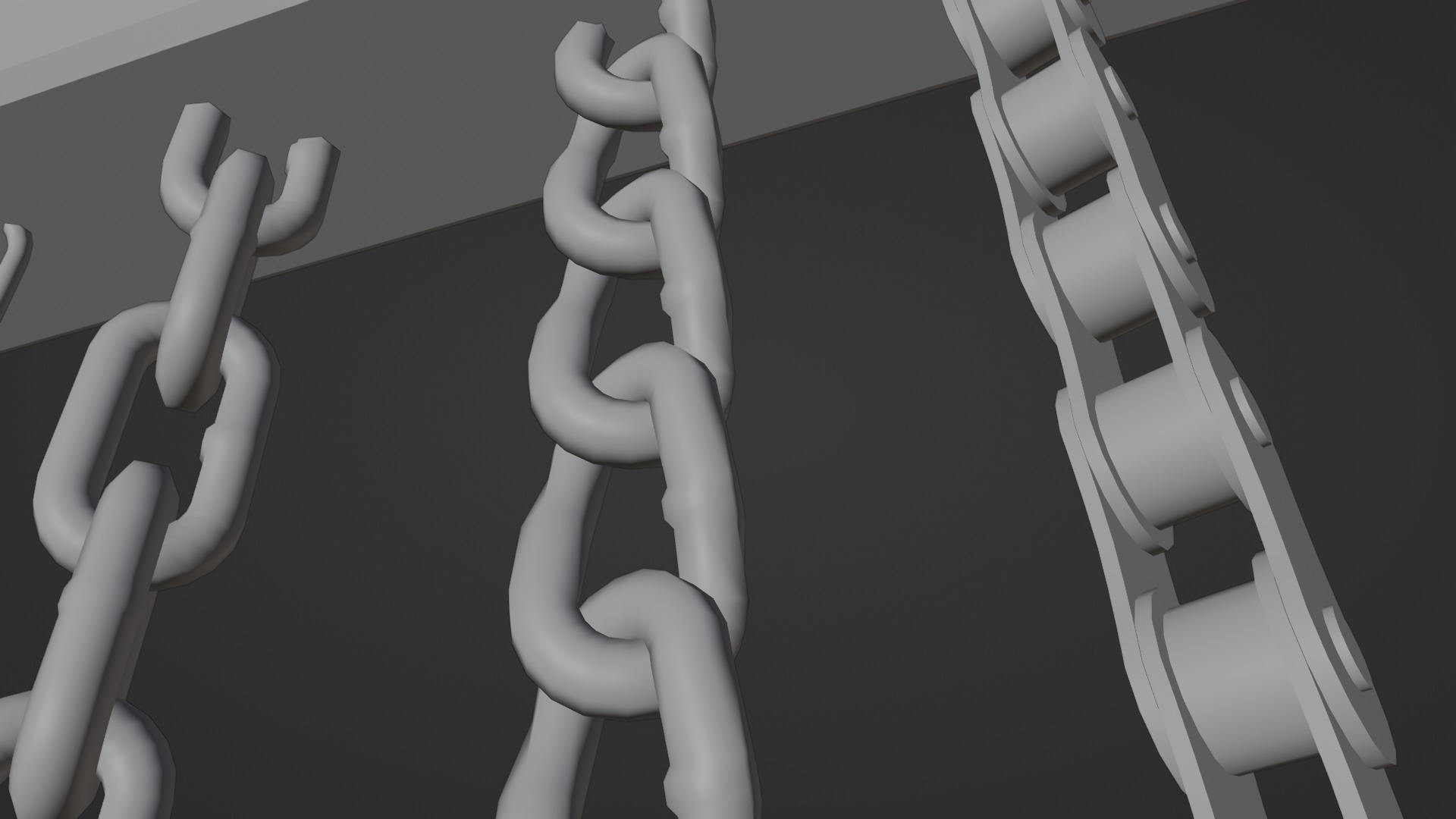Chain Links - a set of seven different chains links Low-poly 3D model_43