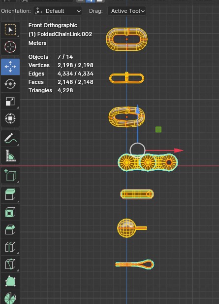 Chain Links - a set of seven different chains links Low-poly 3D model_17
