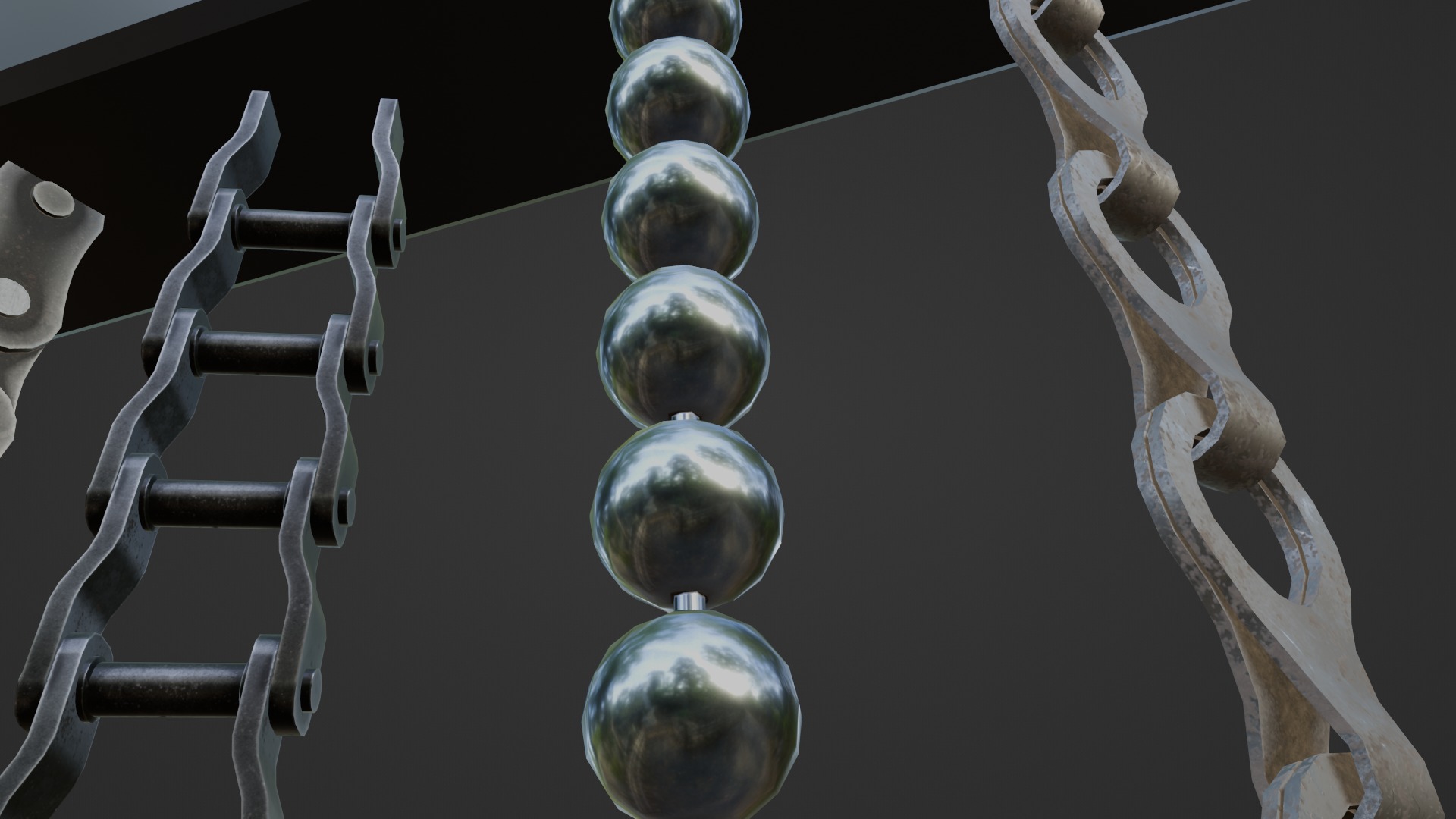 Chain Links - a set of seven different chains links Low-poly 3D model_30