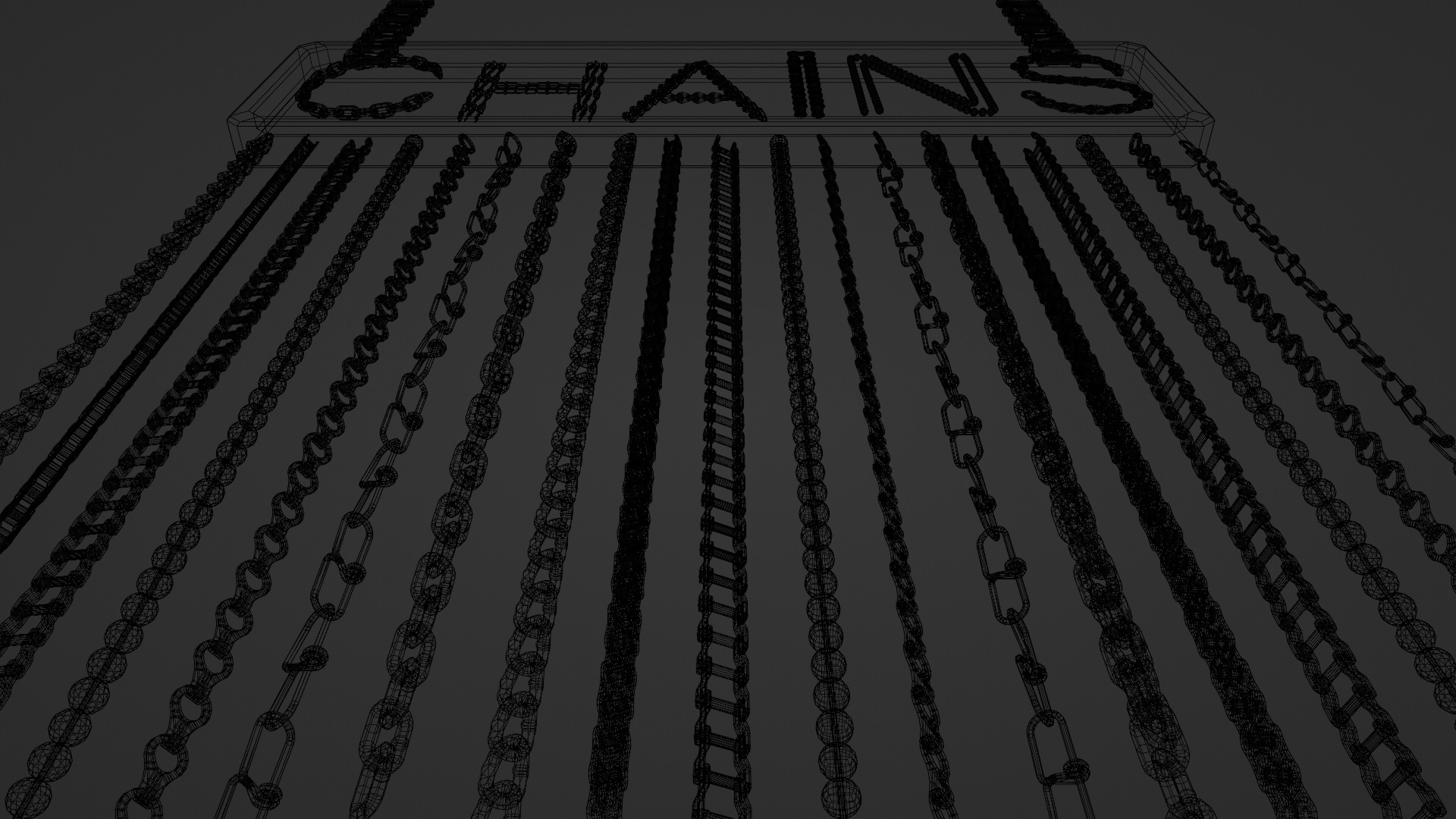 Chain Links - a set of seven different chains links Low-poly 3D model_62