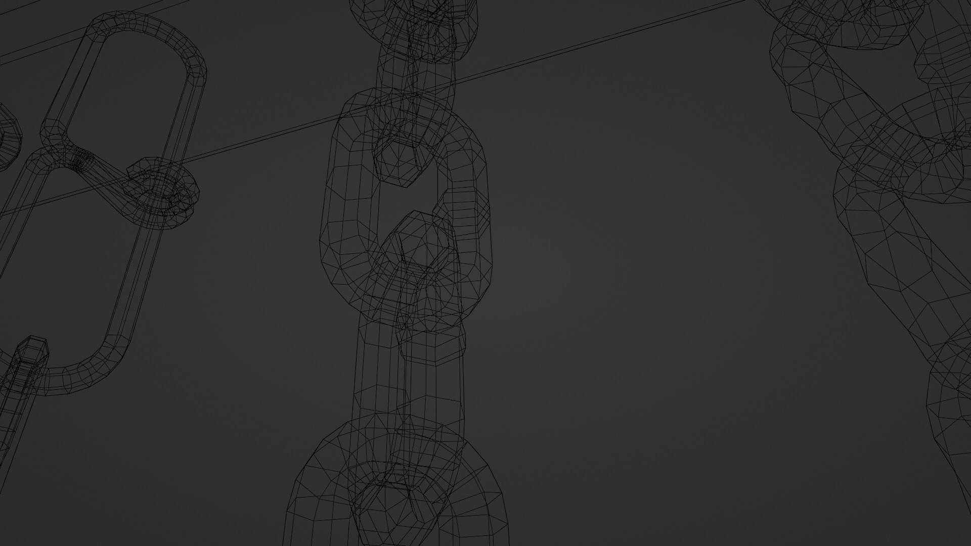 Chain Links - a set of seven different chains links Low-poly 3D model_56