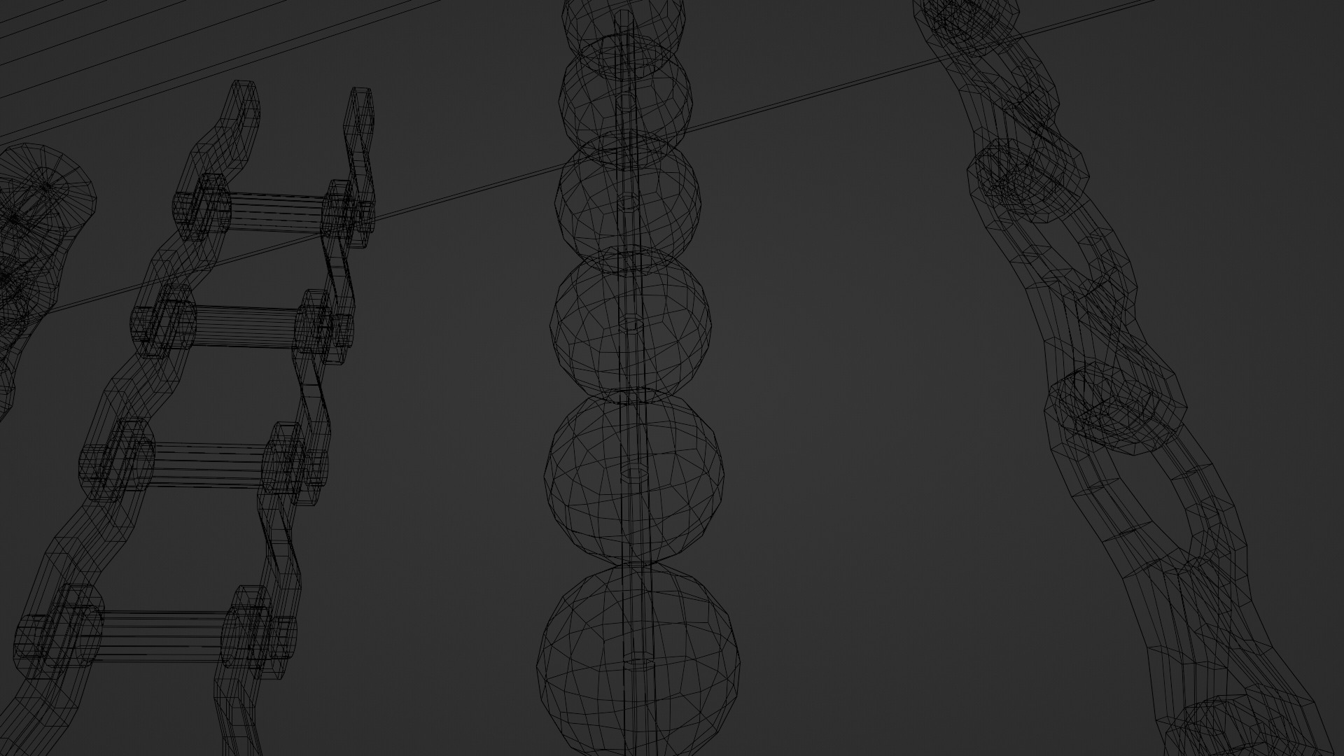 Chain Links - a set of seven different chains links Low-poly 3D model_60