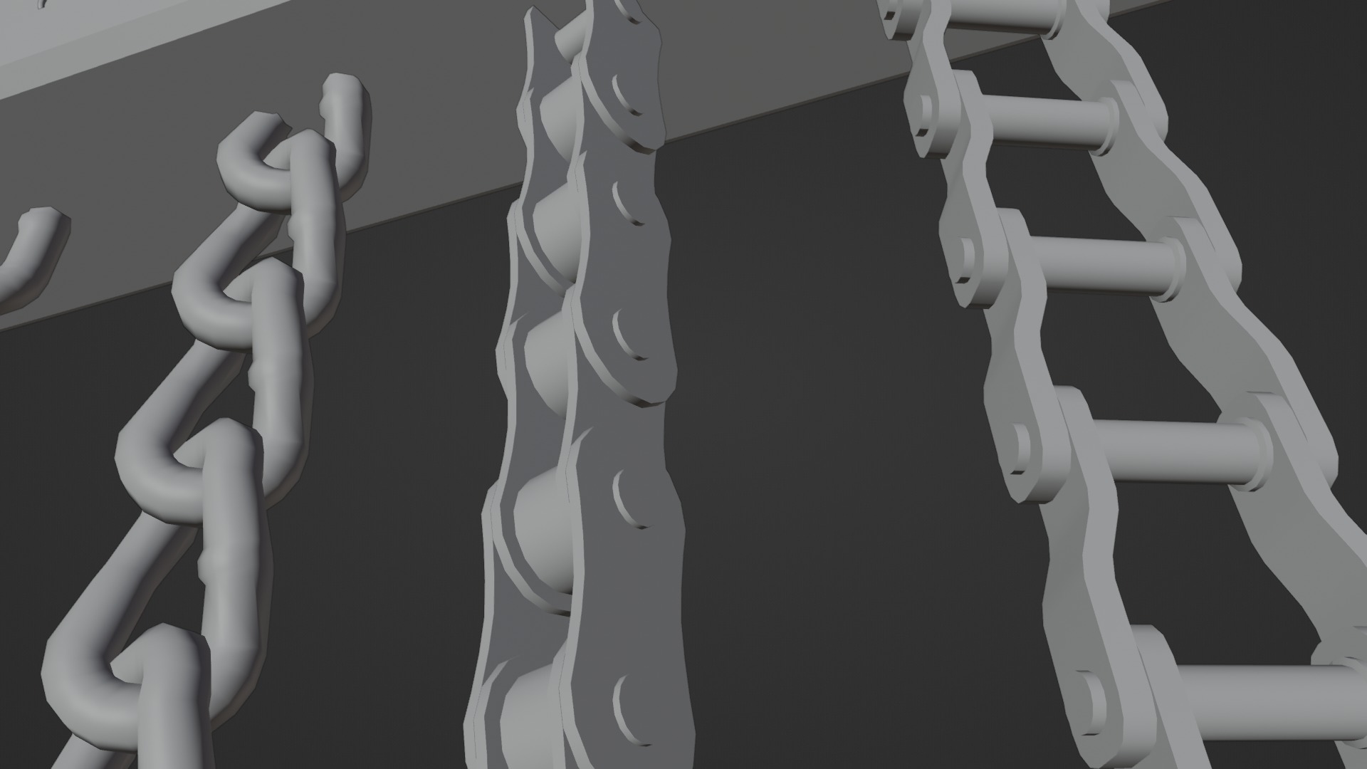 Chain Links - a set of seven different chains links Low-poly 3D model_44